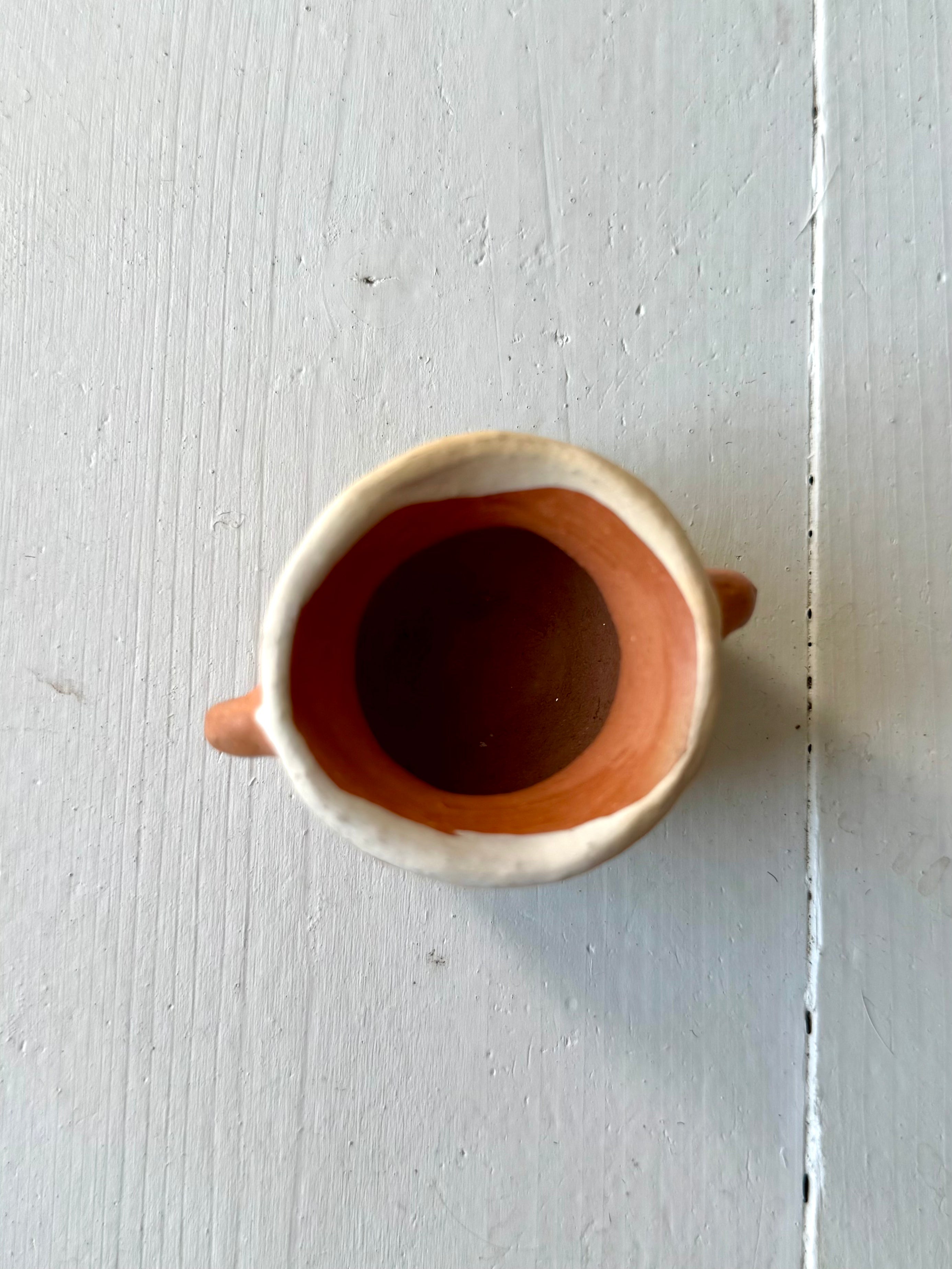 Mini-keramik skål i rødler som vase