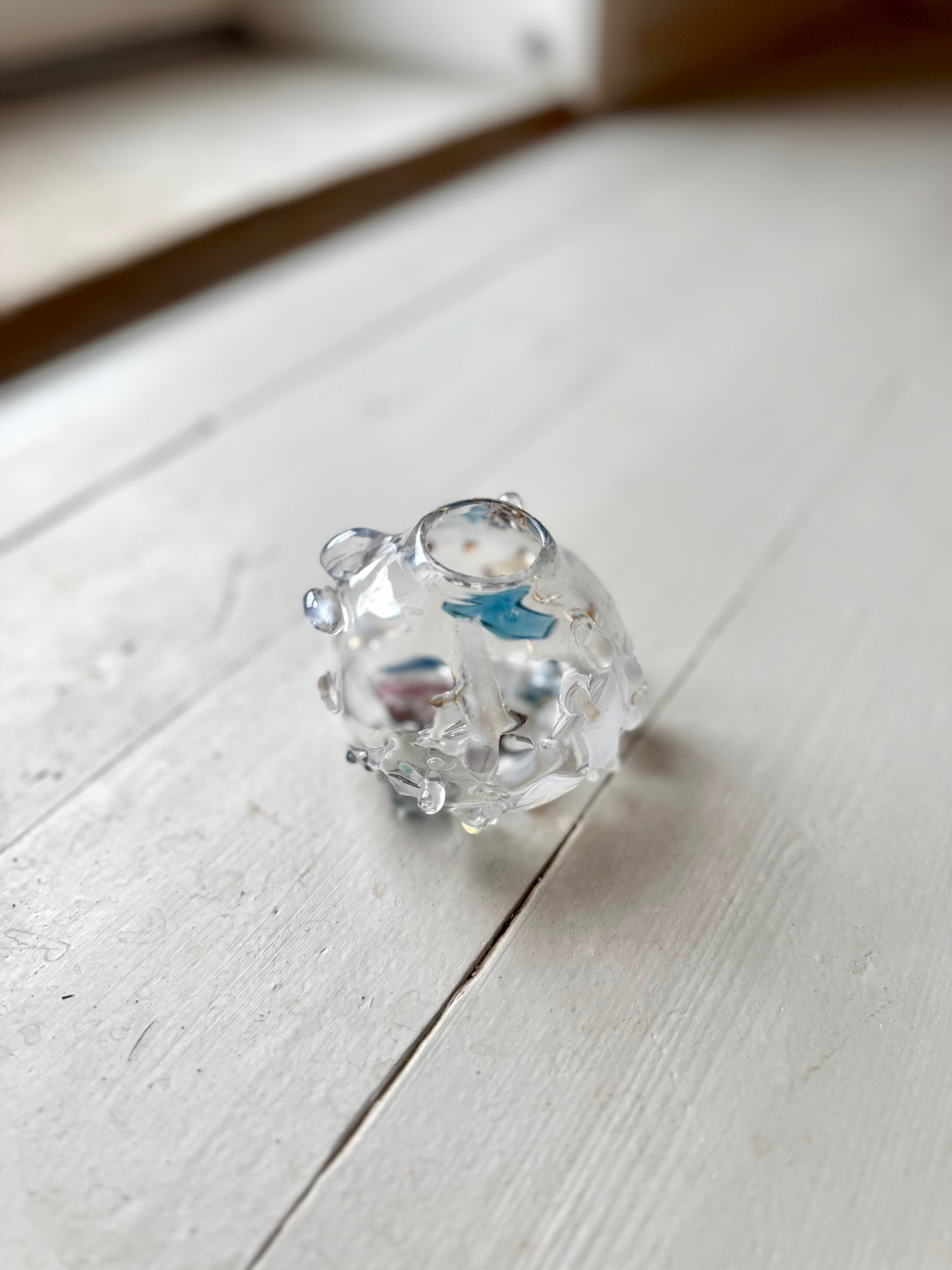 Stage/vase glas m. lidt blåt