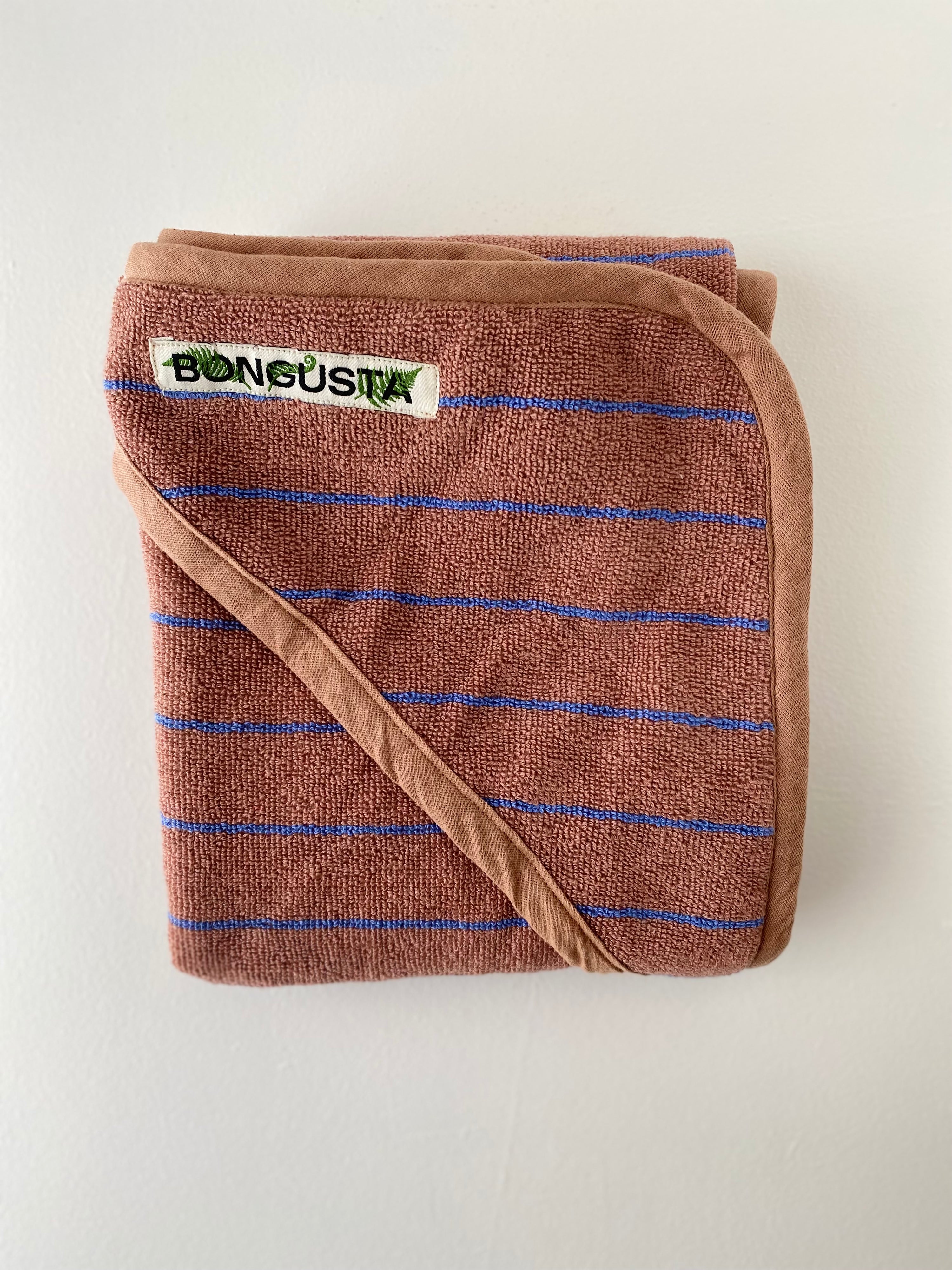 Naram Baby towel, Camel & Ultramarine blue