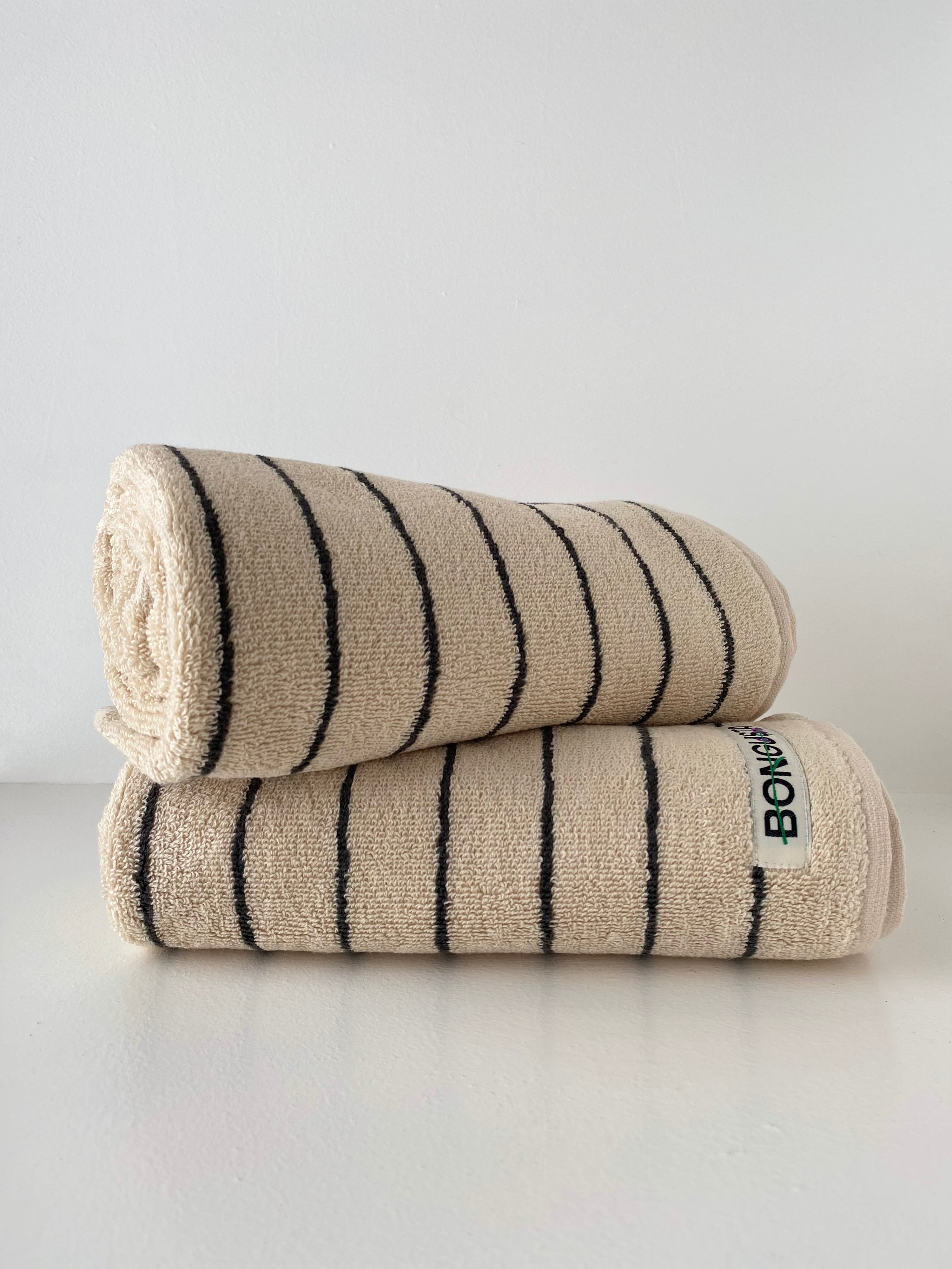 Naram towels, Cream & Ink