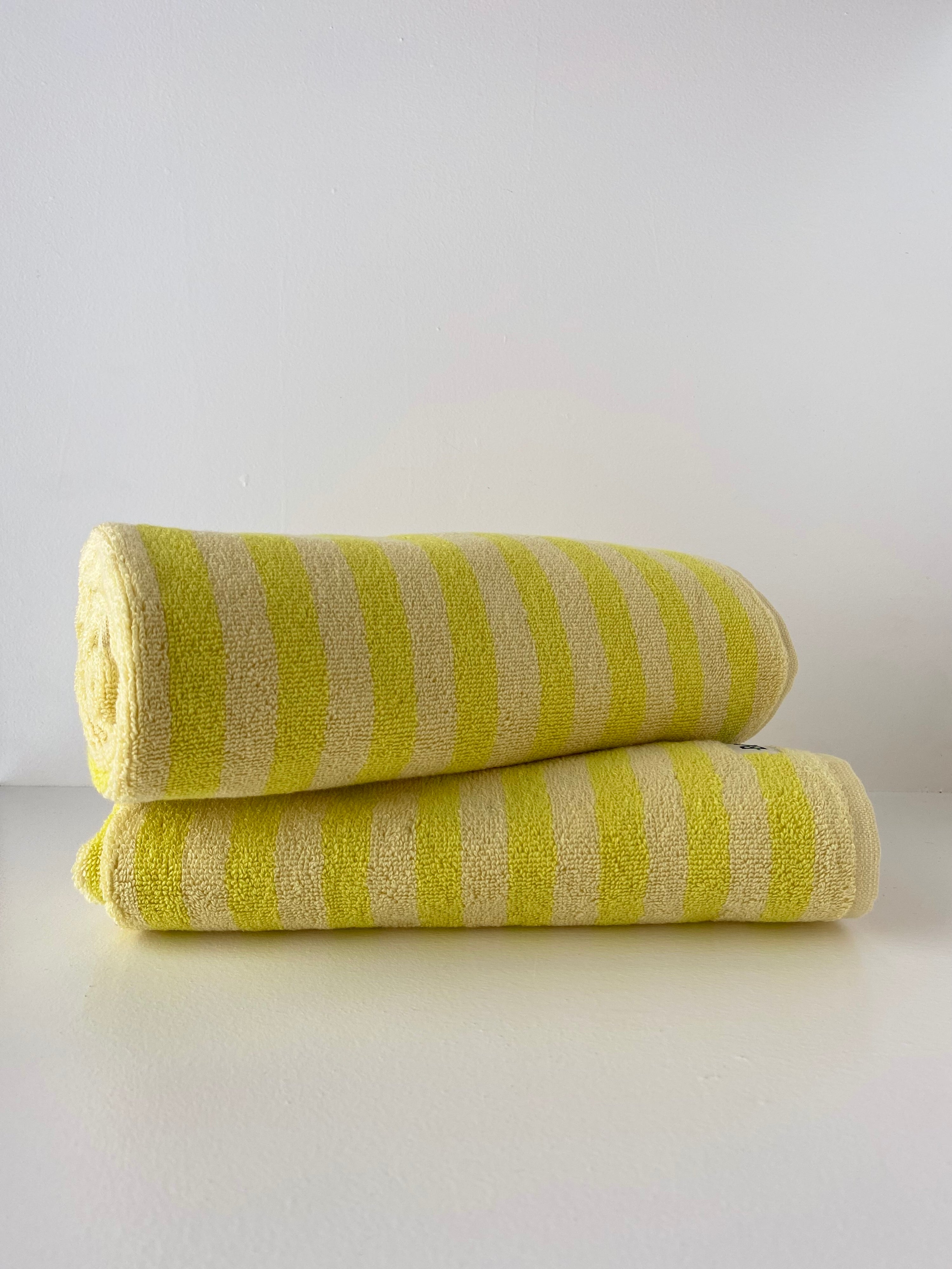 Naram towels small, Pristine & Neon yellow