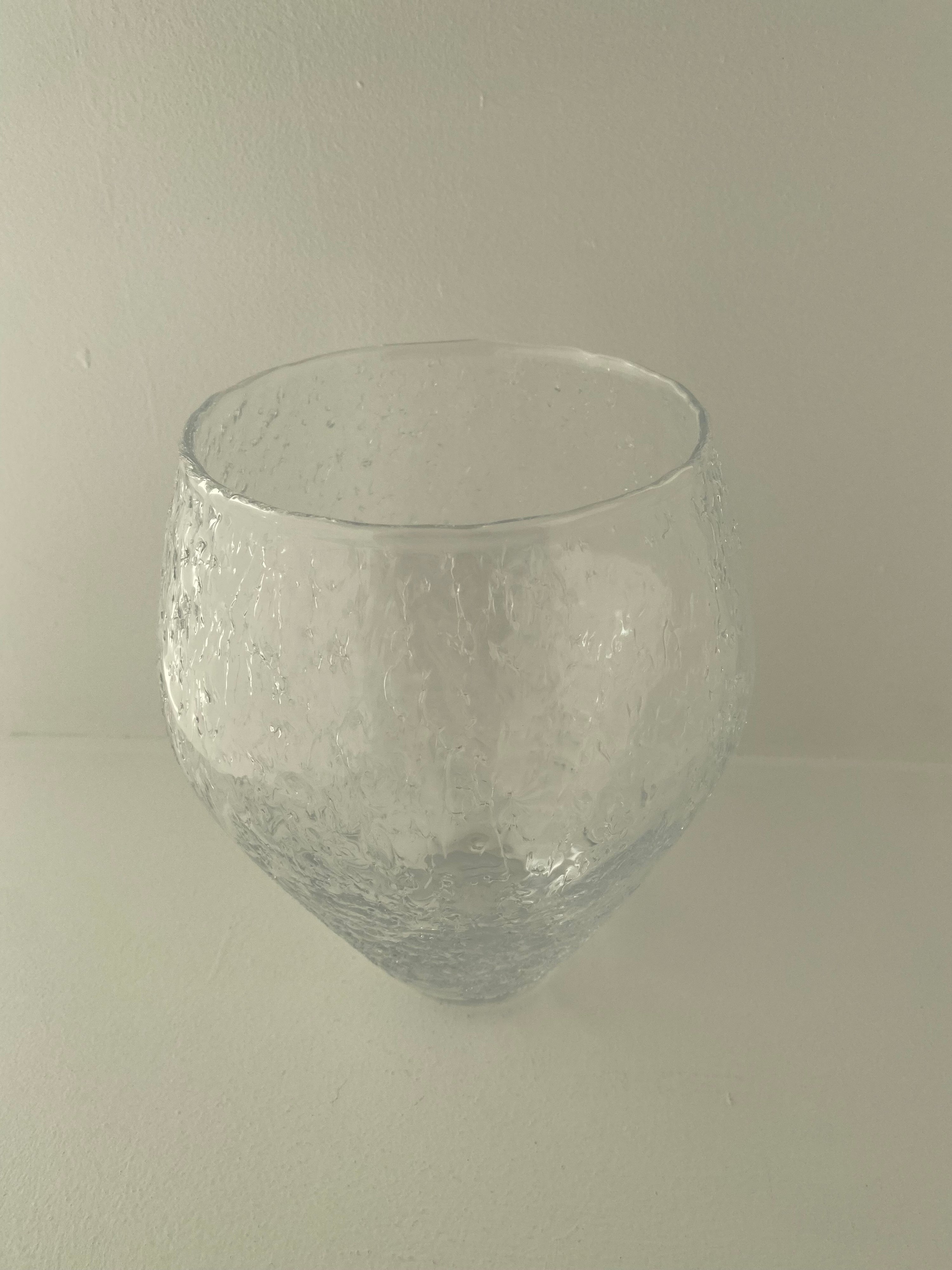Crushed Glass Vase, Medium - Clear