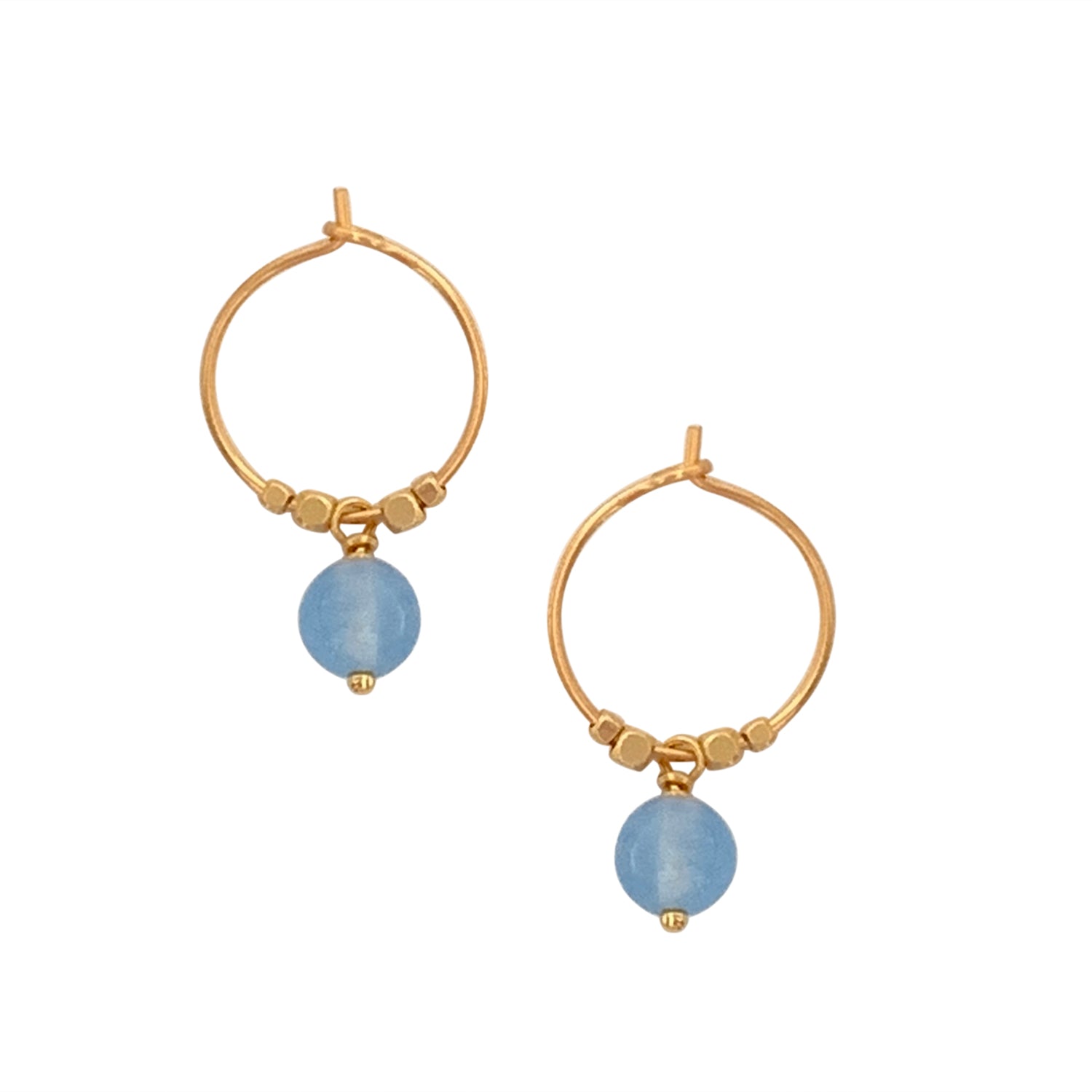 EARRING HOOP PEARL GRACE, ROSE QUARTZ, EA