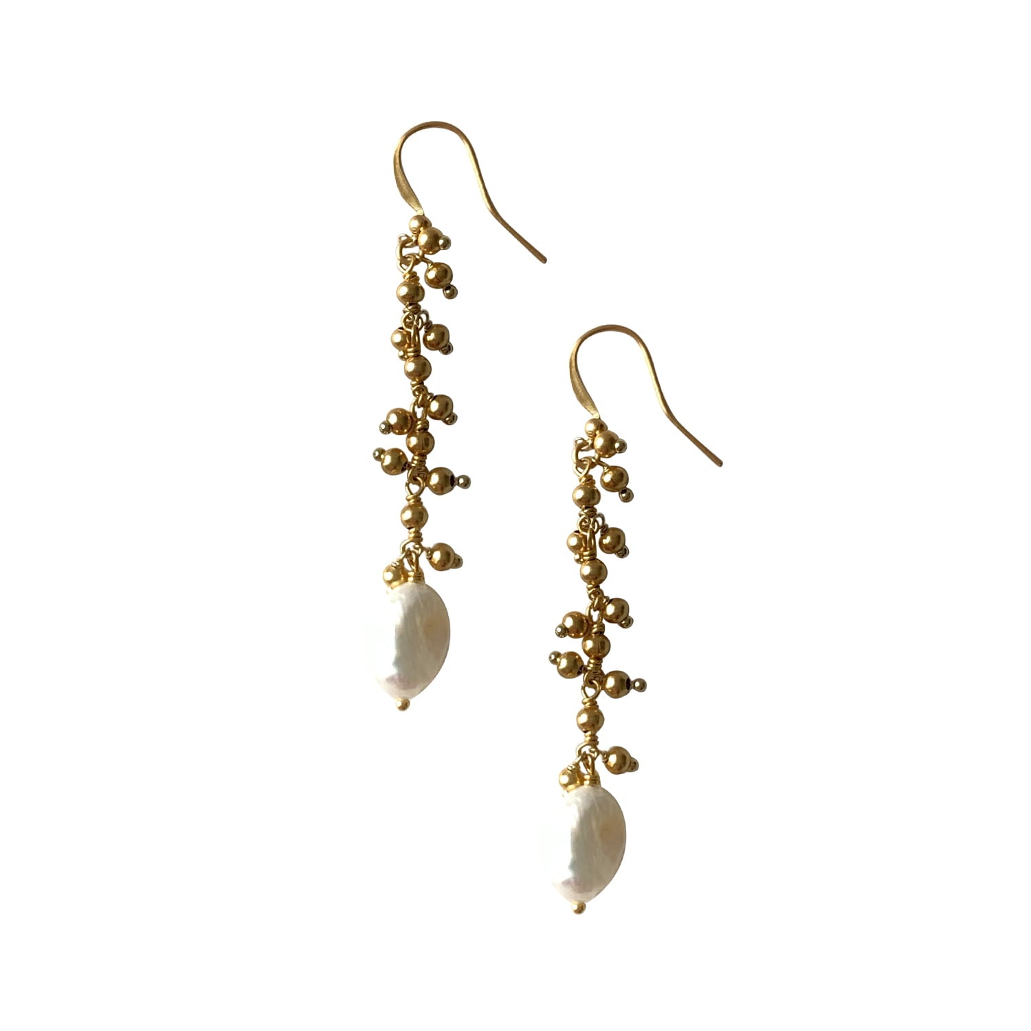 Earring Gold Drop - pearl