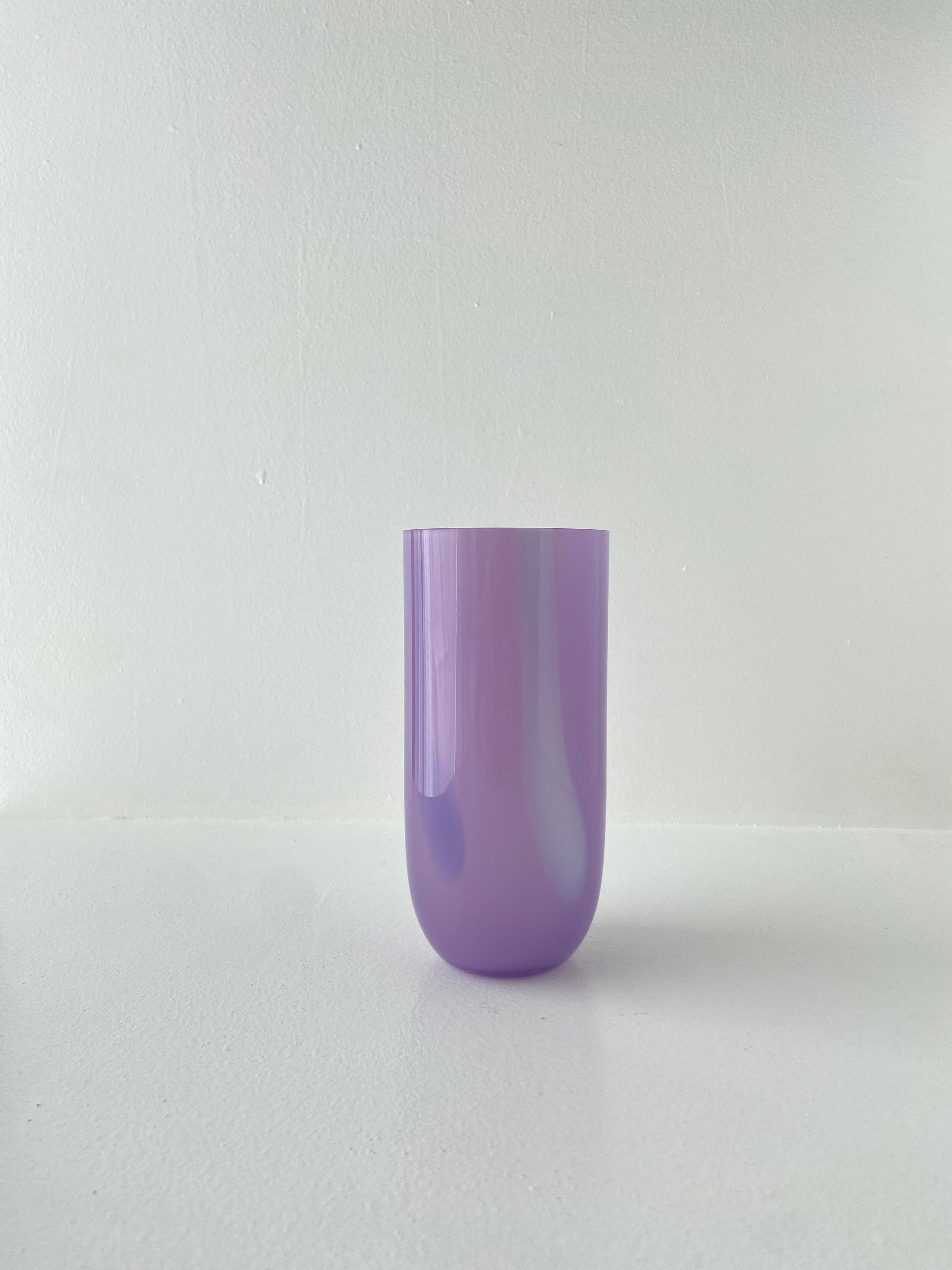 Flow glas, høj - Purple w. Stribes