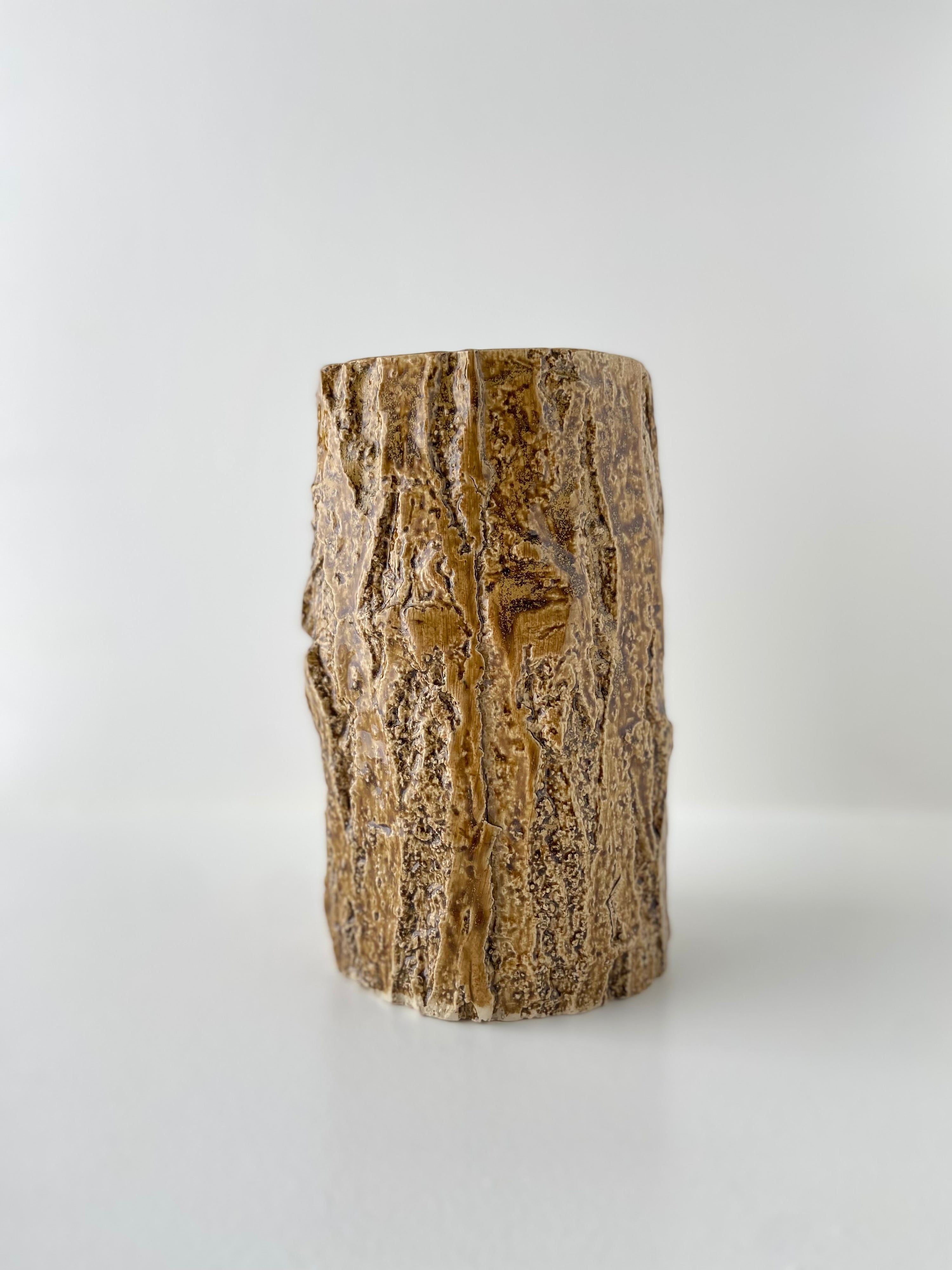 Vase stor, brun trævase