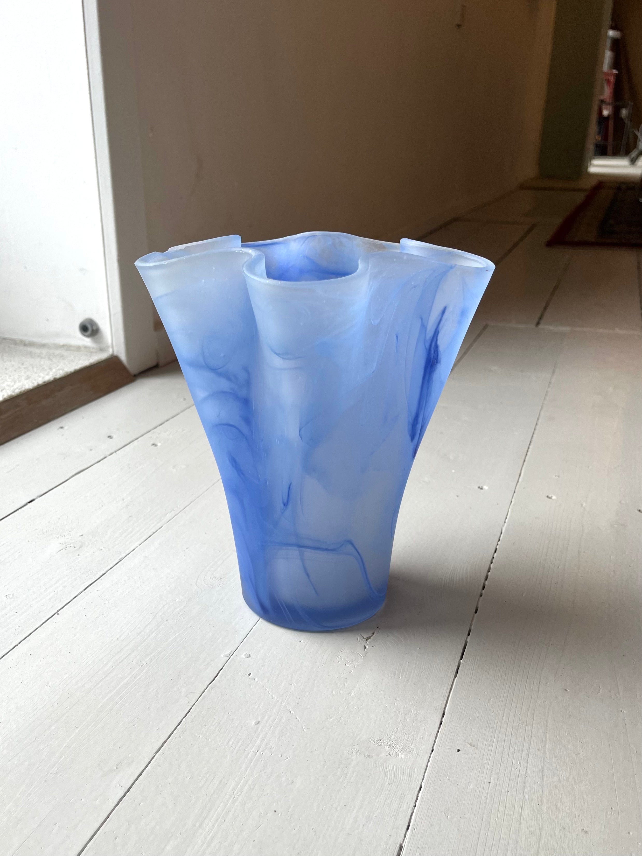 Blå glasvase - Vintage 69