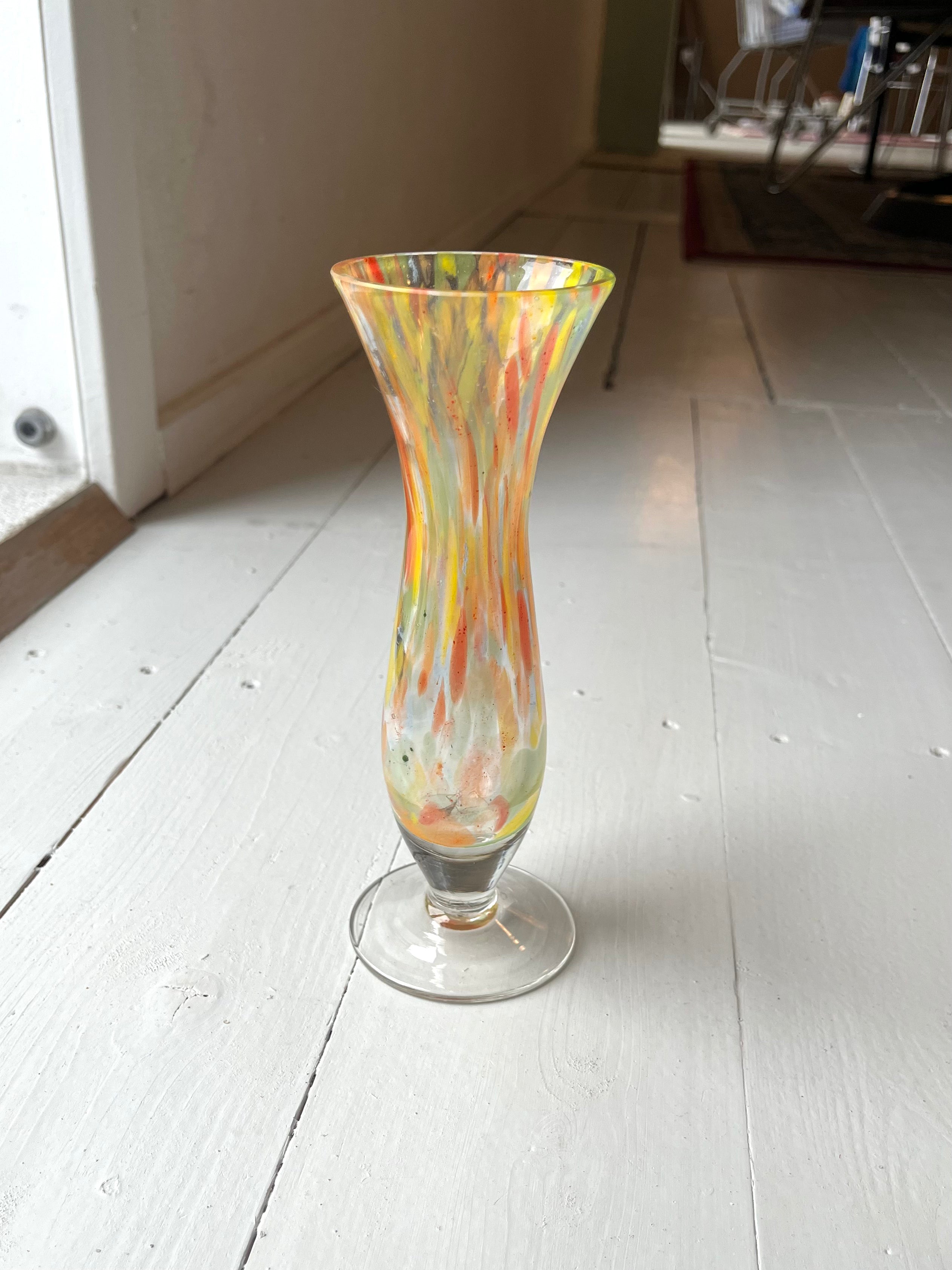 Højt faverigt glas - Vintage 90