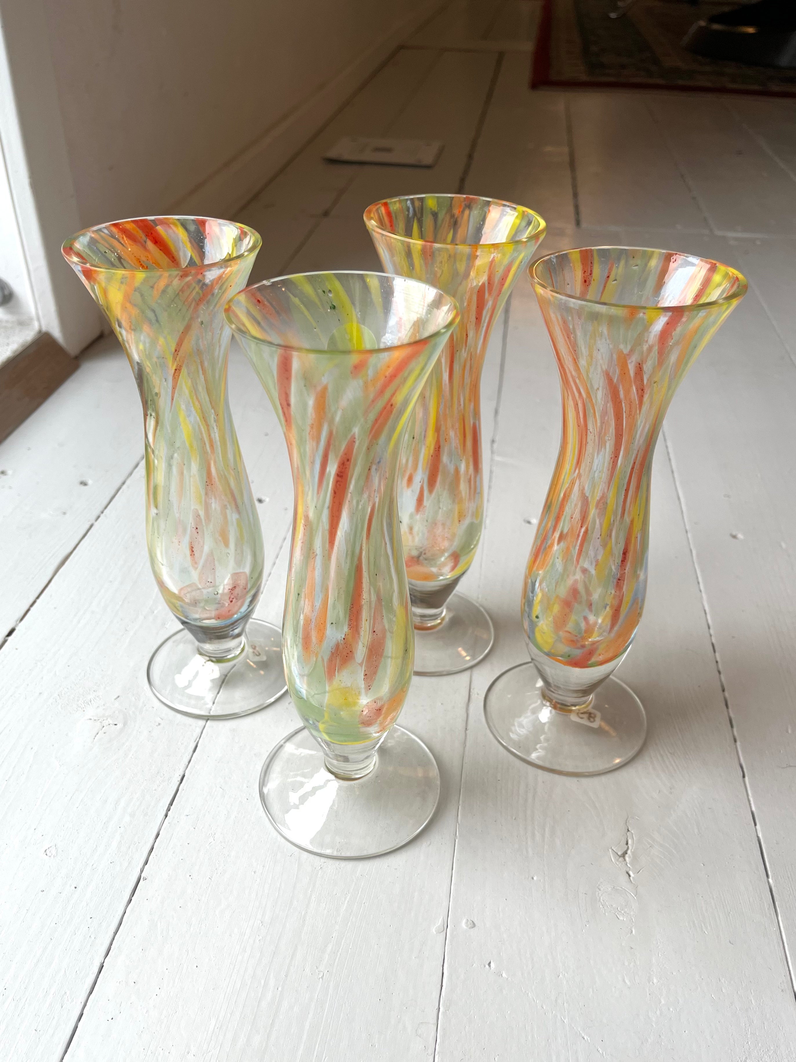 Højt faverigt glas - Vintage 90