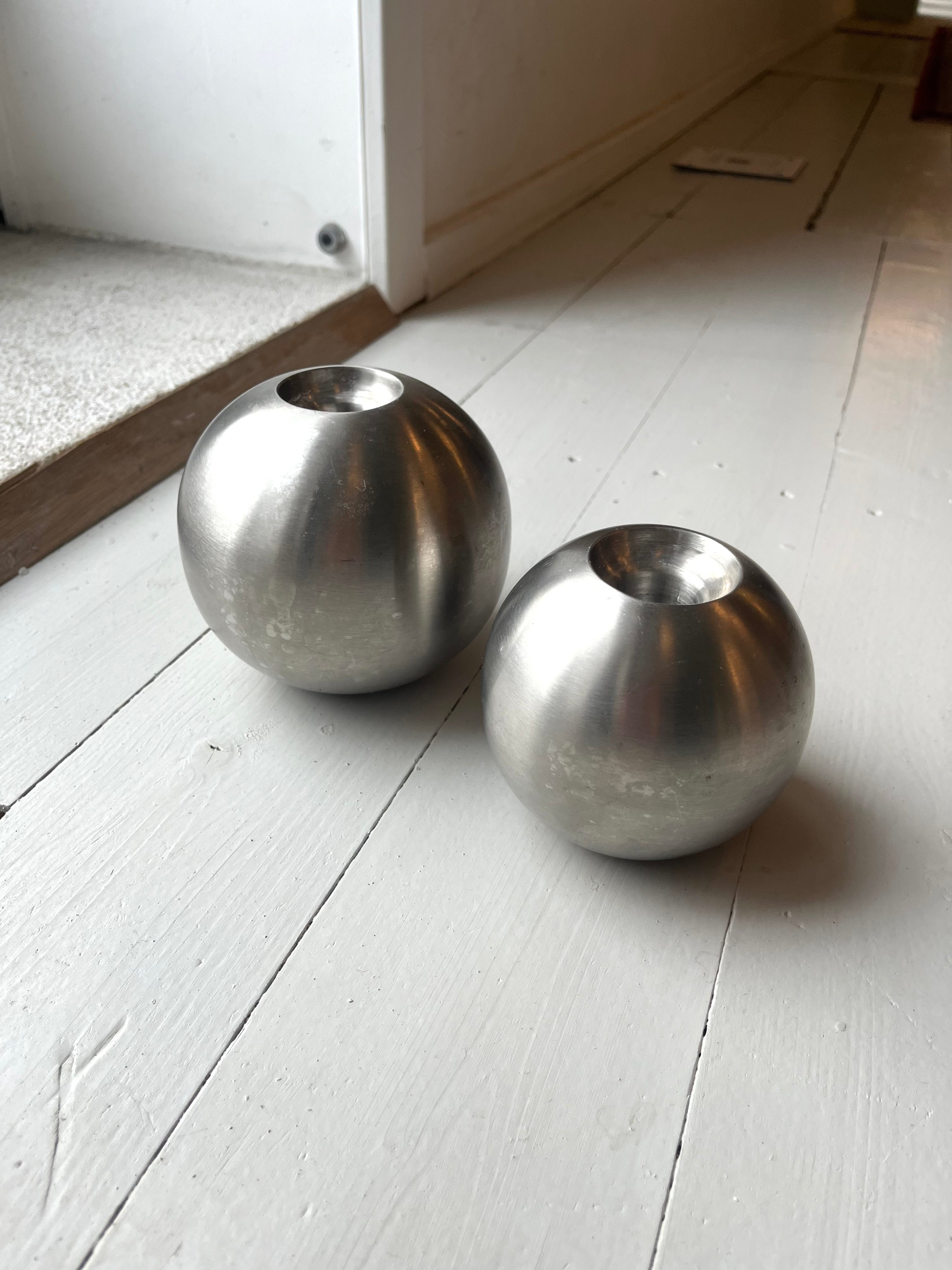 Rund metal lysestage - Vintage 76