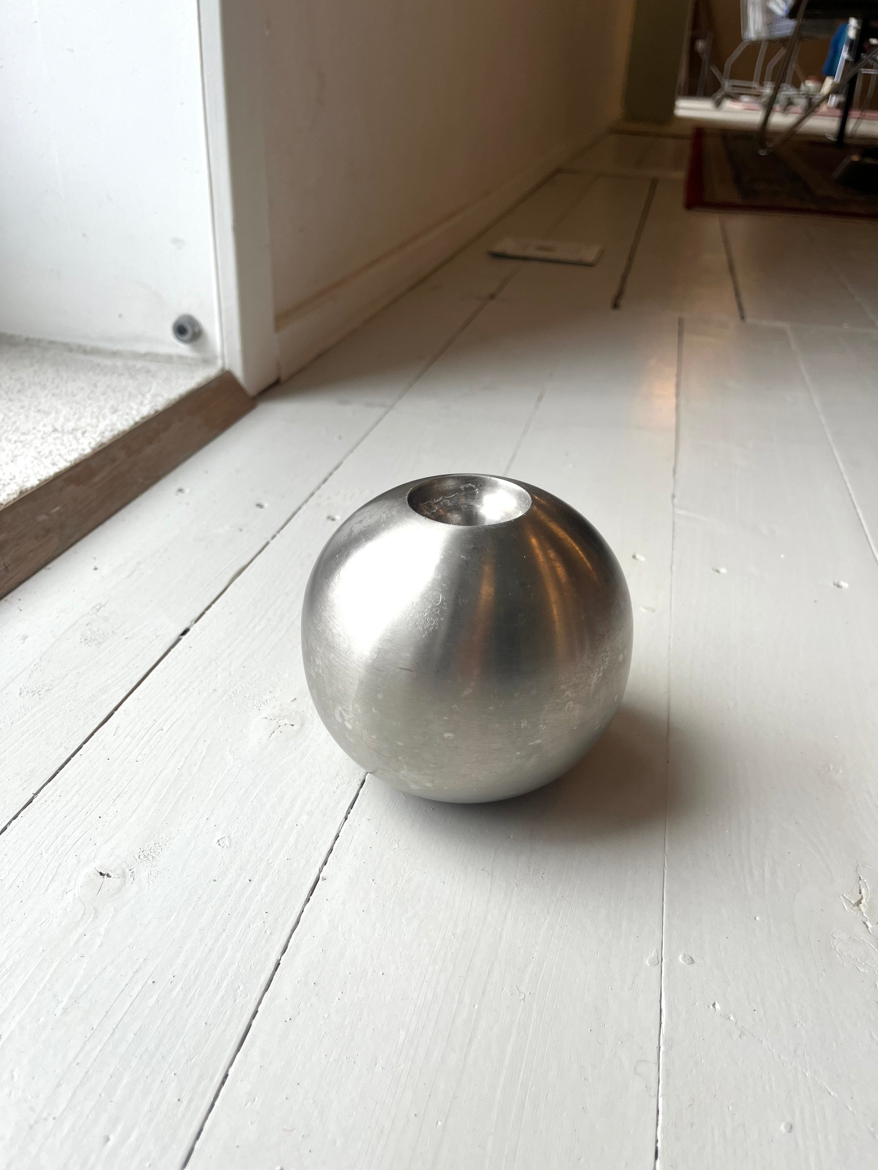 Rund metal lysestage - Vintage 76