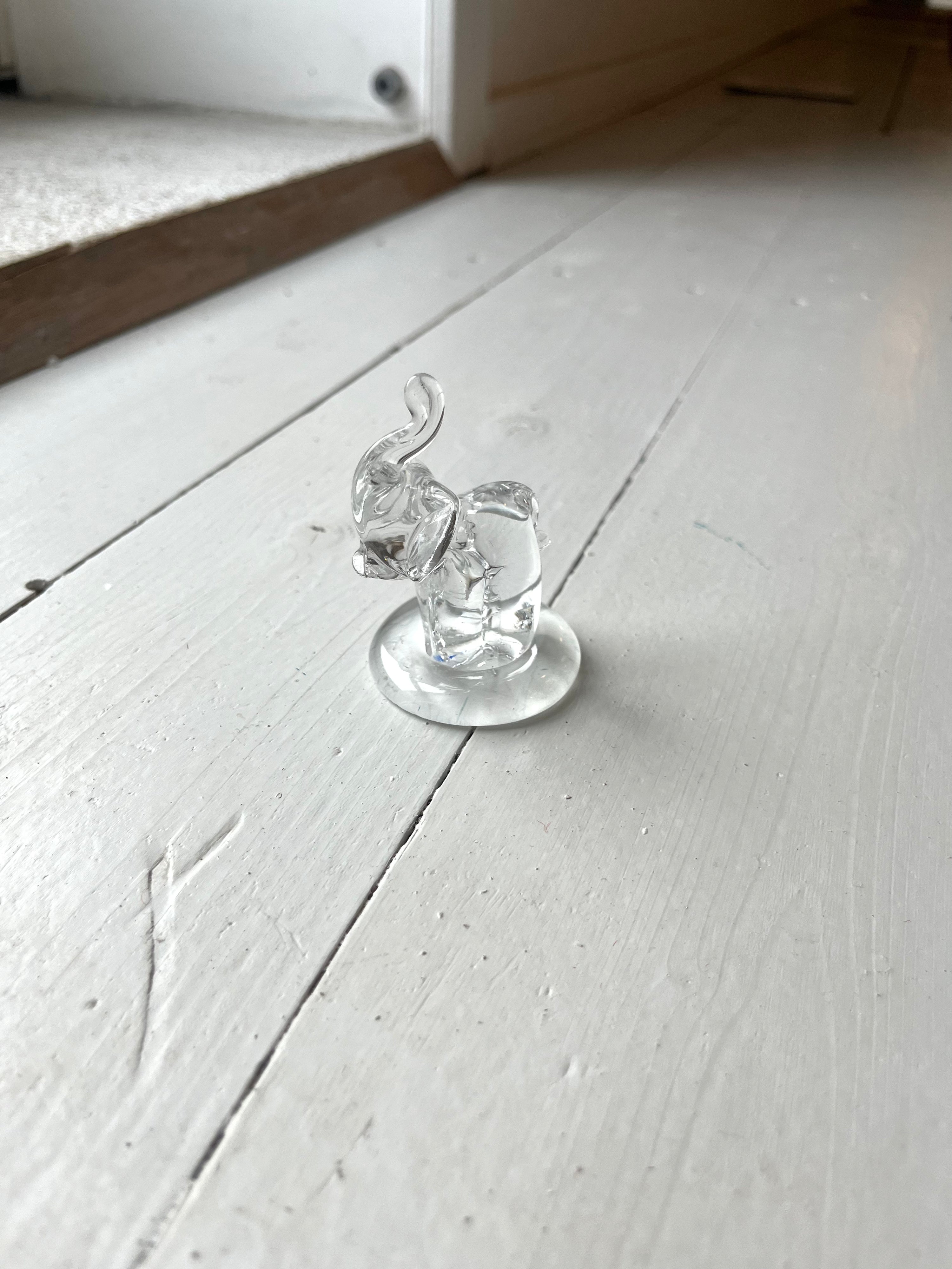 Elefantfigur i glas - Vintage 72
