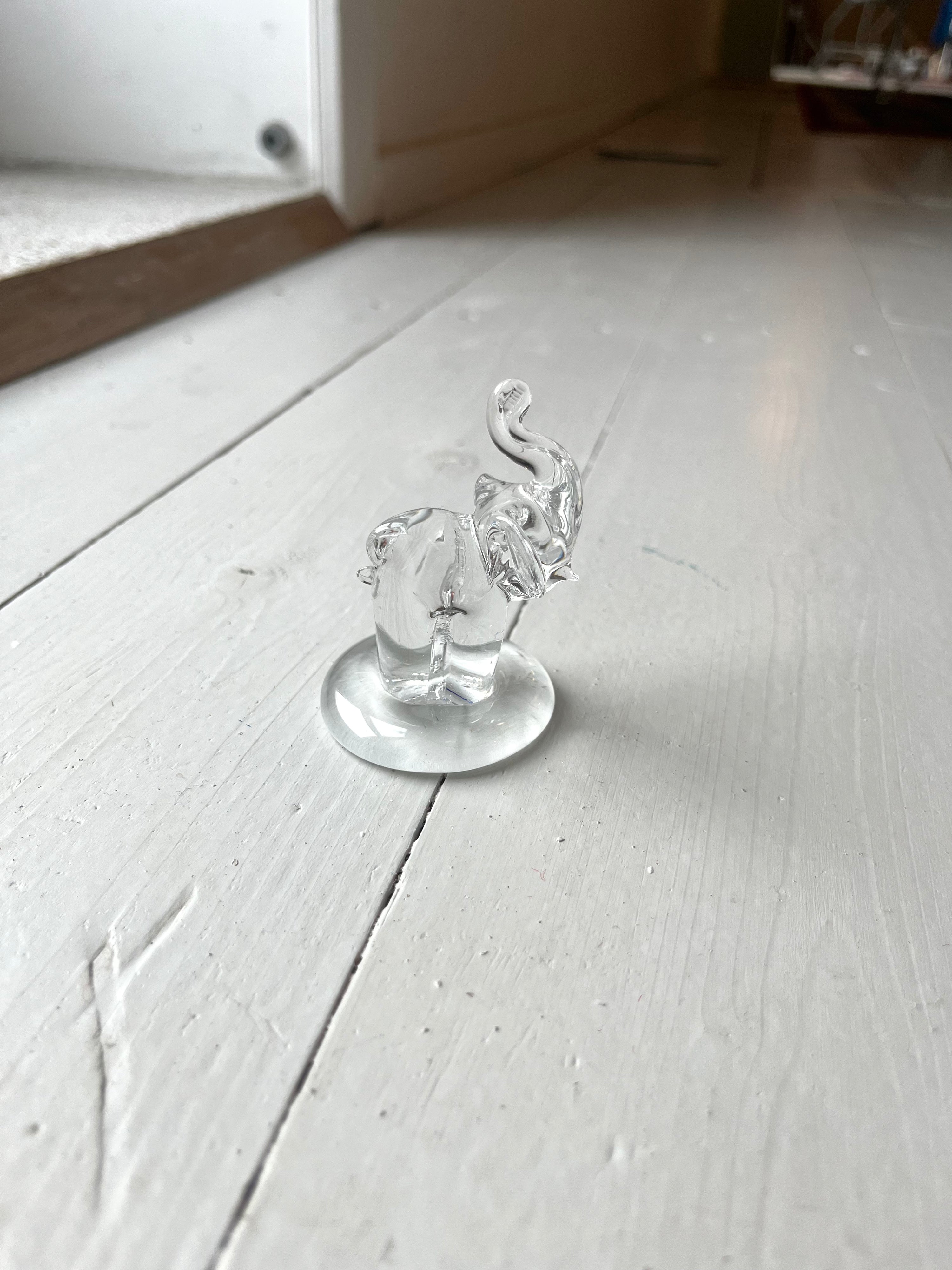 Elefantfigur i glas - Vintage 72