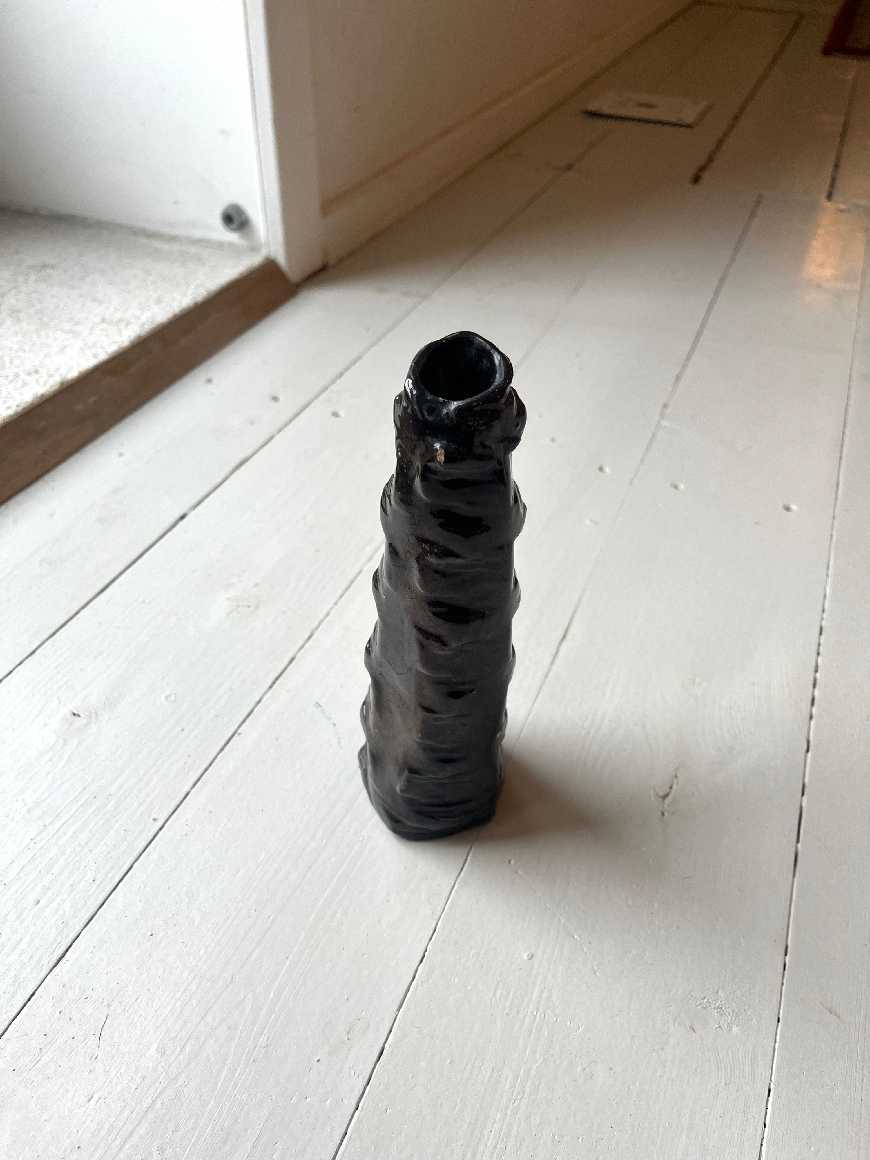 Keramikvase m. mørk glasur - Vintage 174