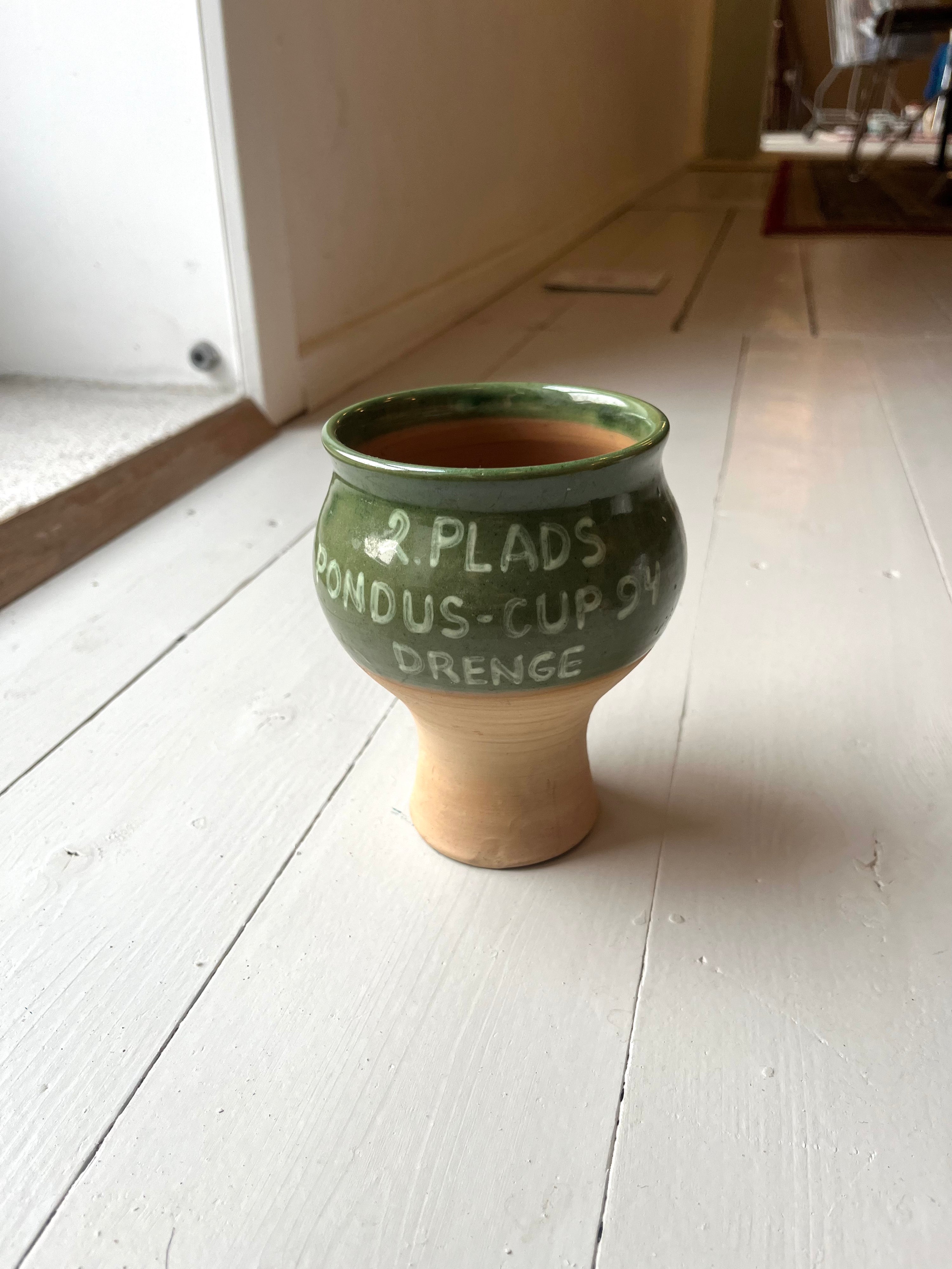 Keramikvase - Pokal m. tekst - Vintage 173