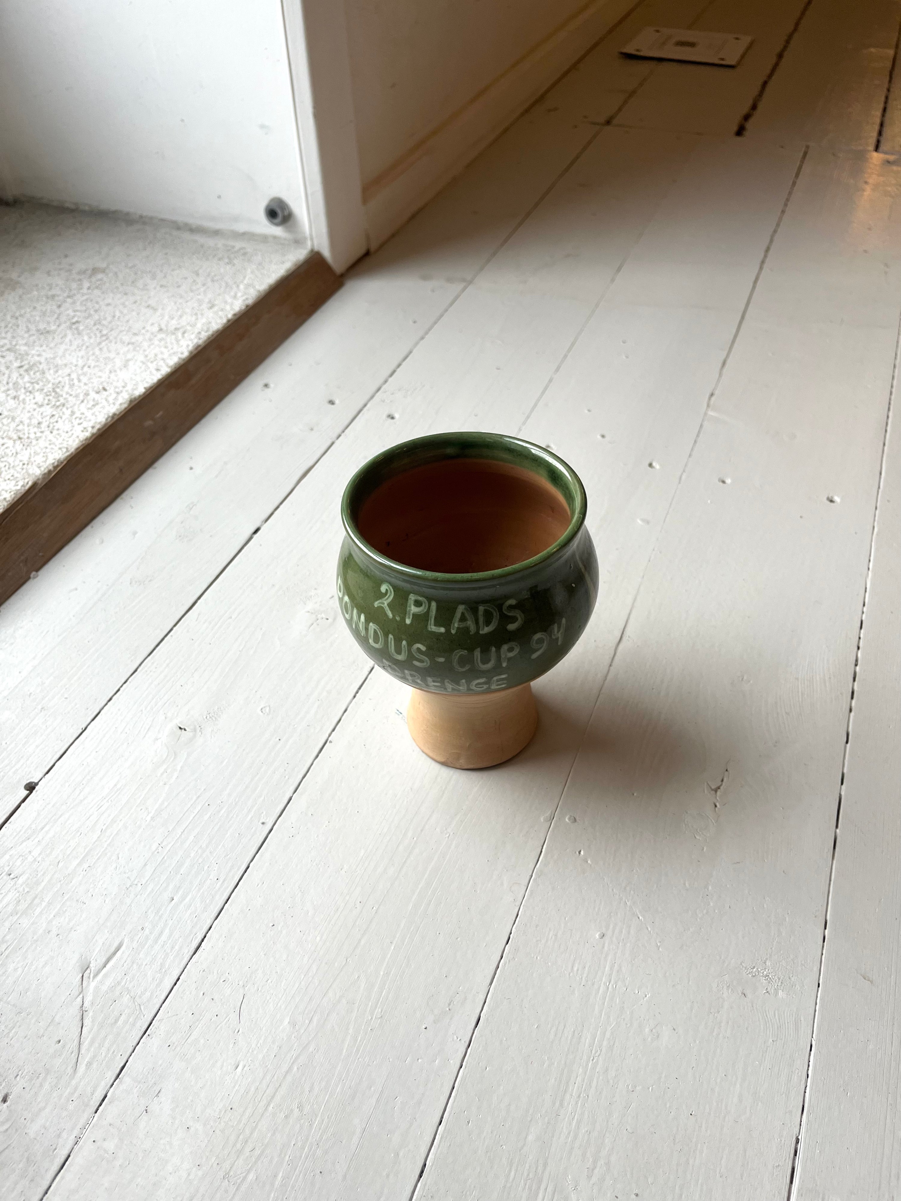 Keramikvase - Pokal m. tekst - Vintage 173