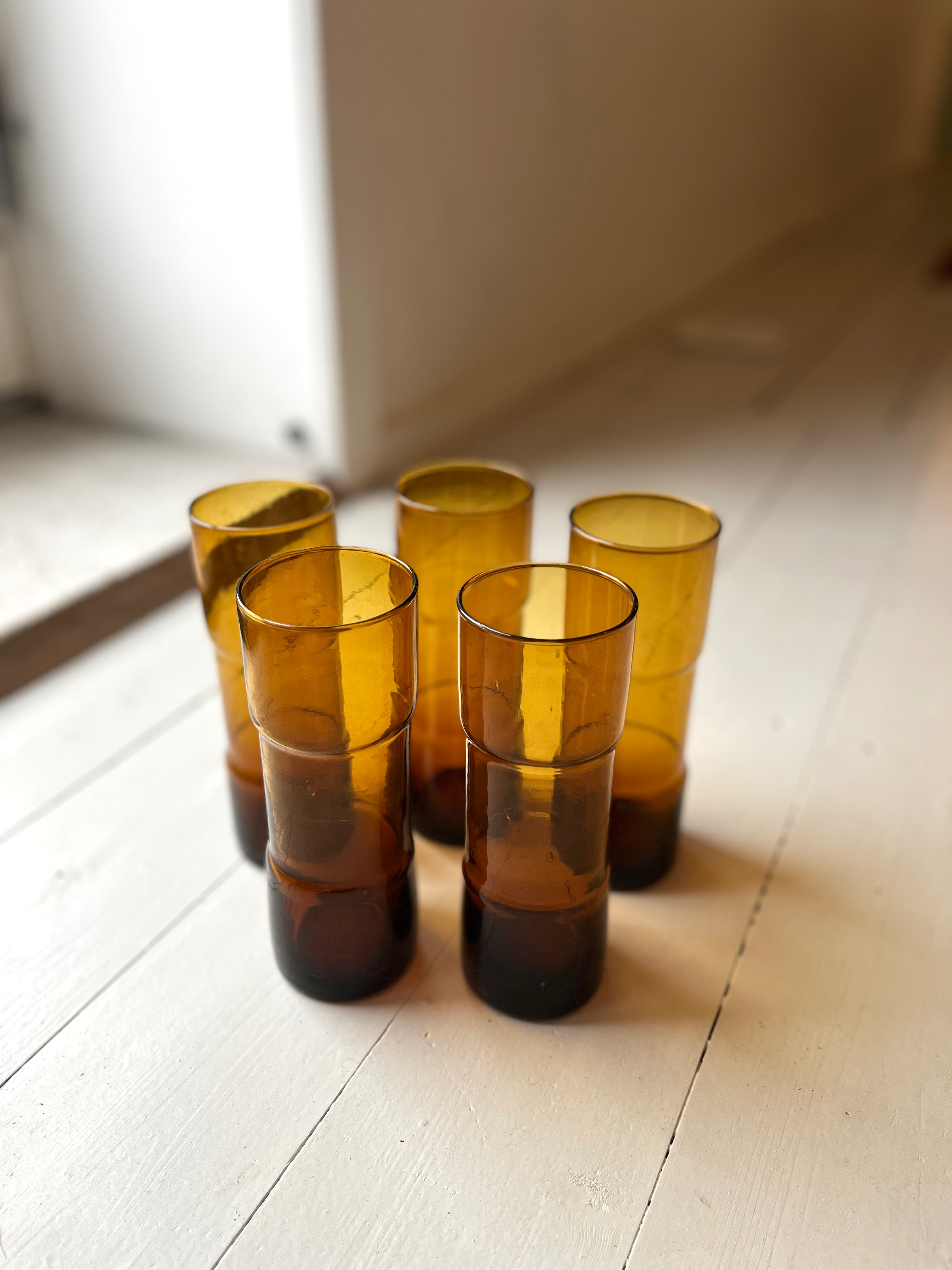 Højt brunt glas - Vintage 122