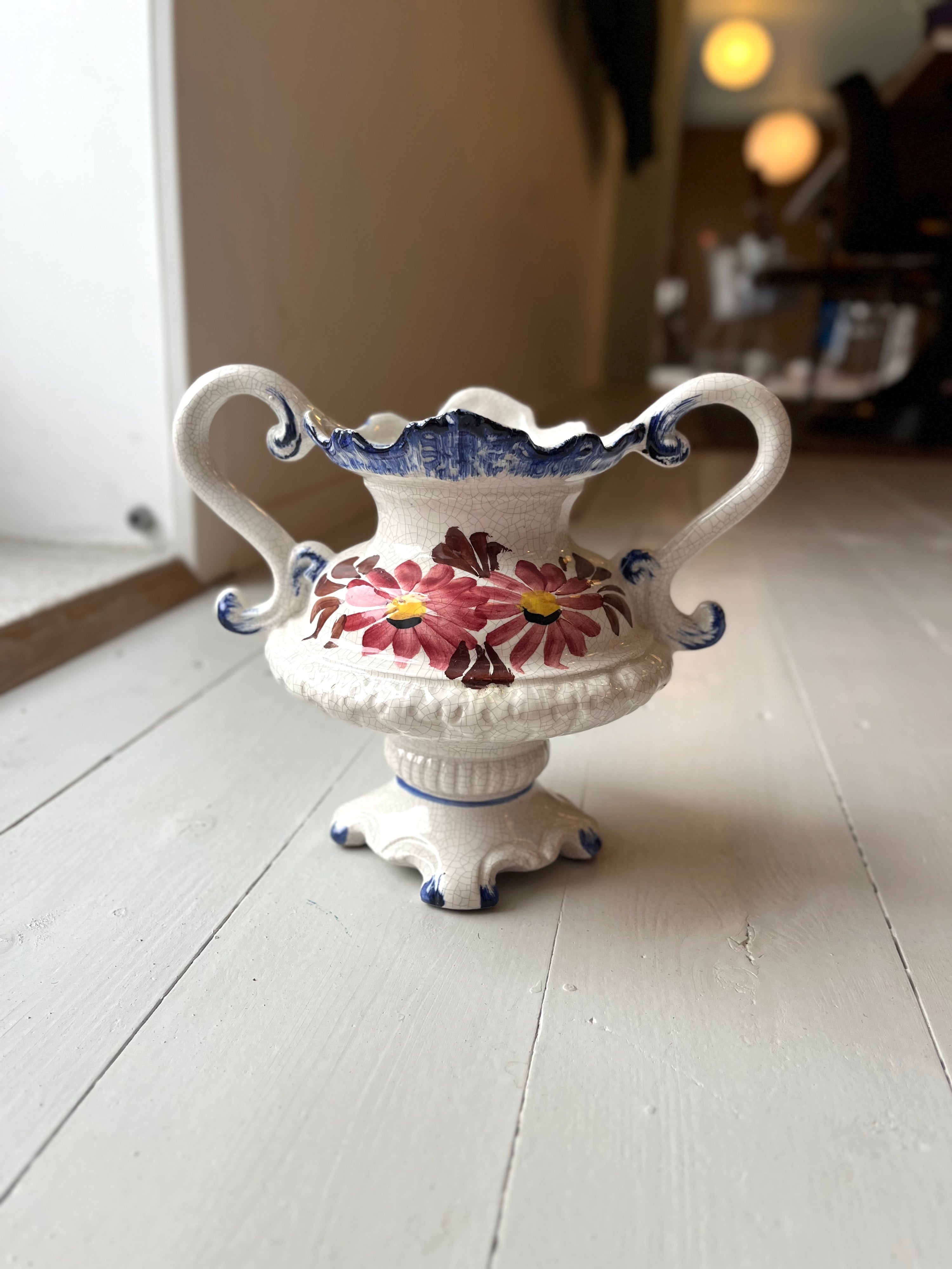 Keramikvase med blomster - Vintage 138