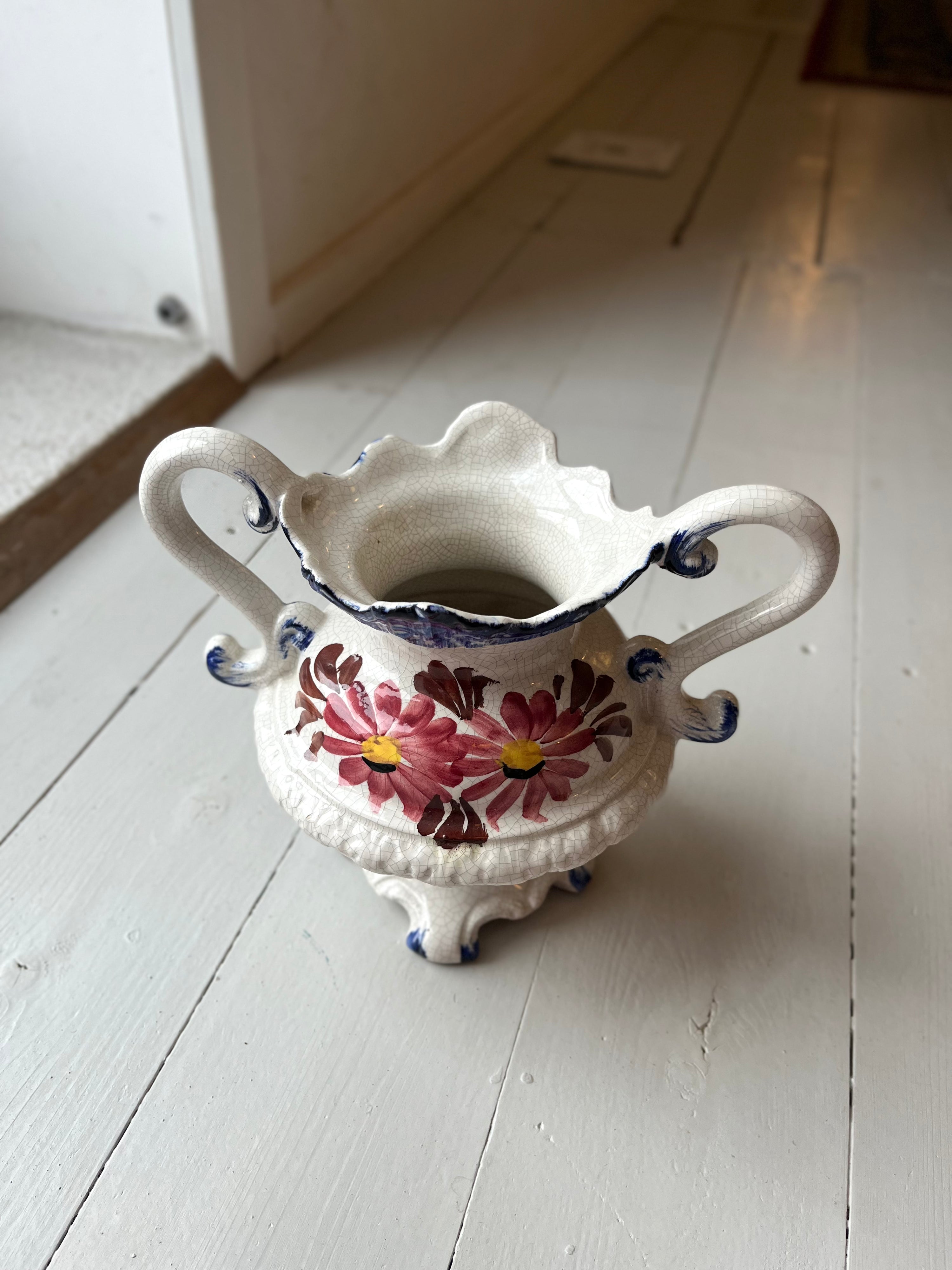 Keramikvase med blomster - Vintage 138