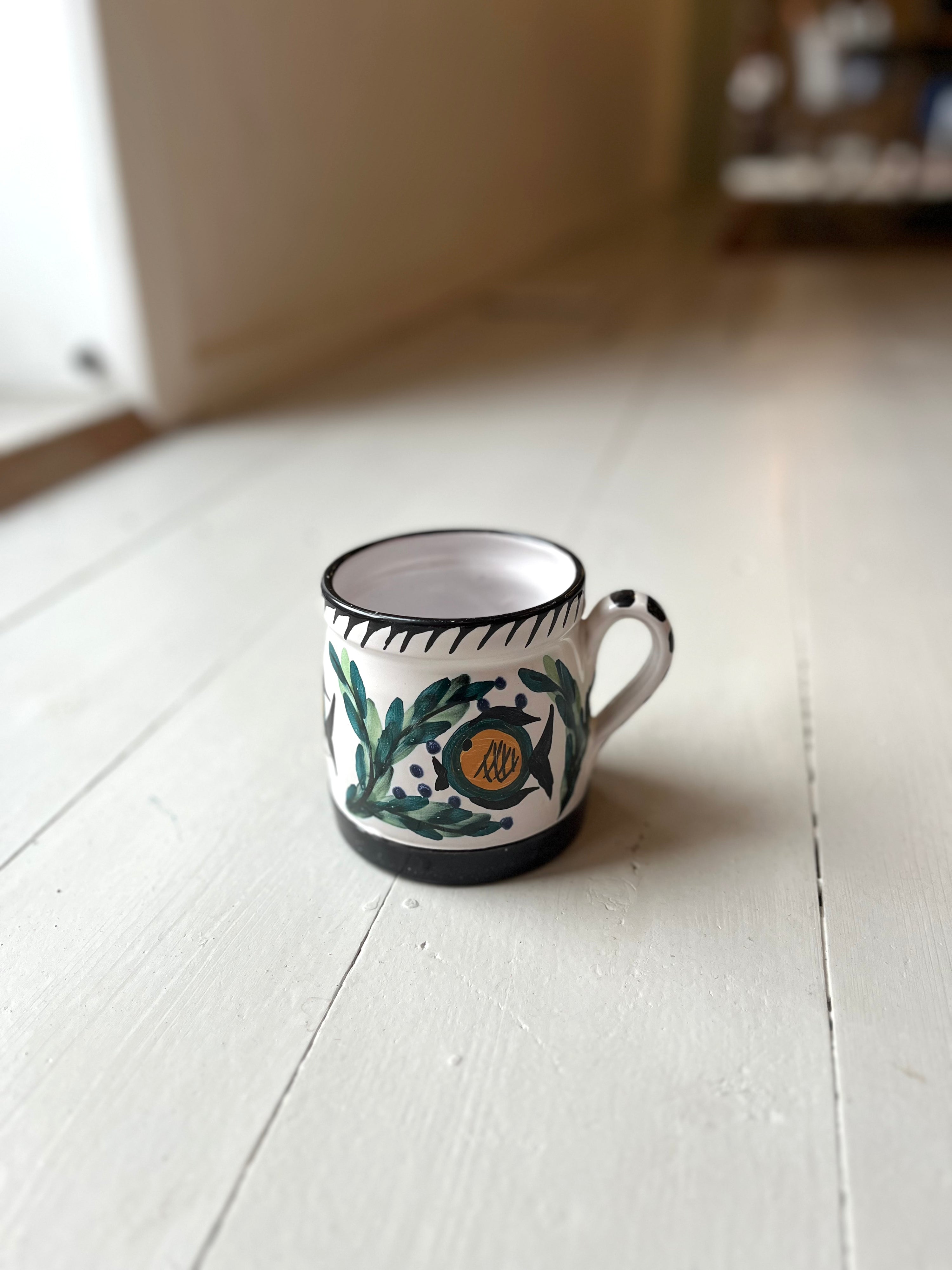 Kop fra Juelsminde med gule fisk - Vintage 143