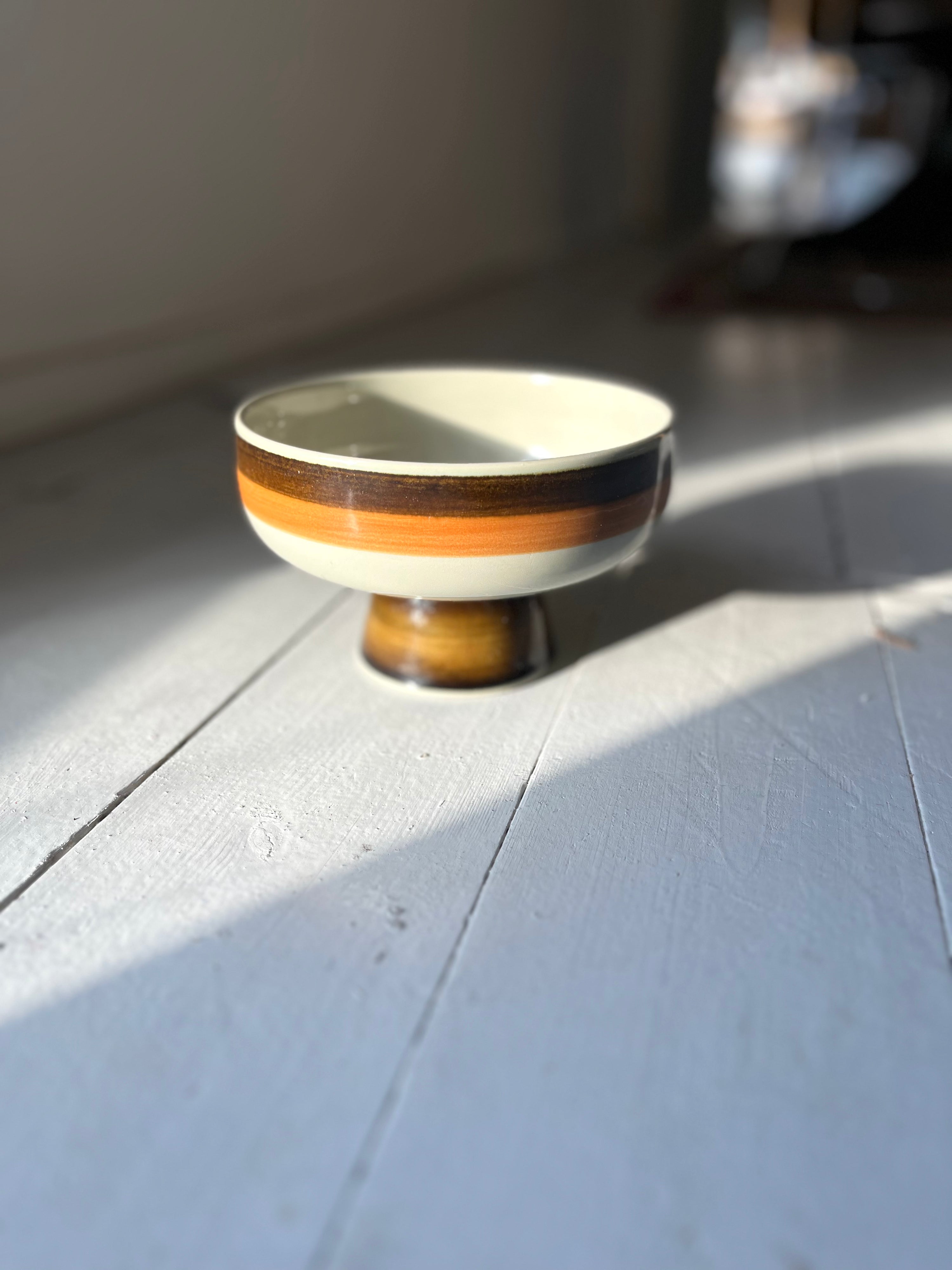 Opsats med brune og orange striber - Vintage 62