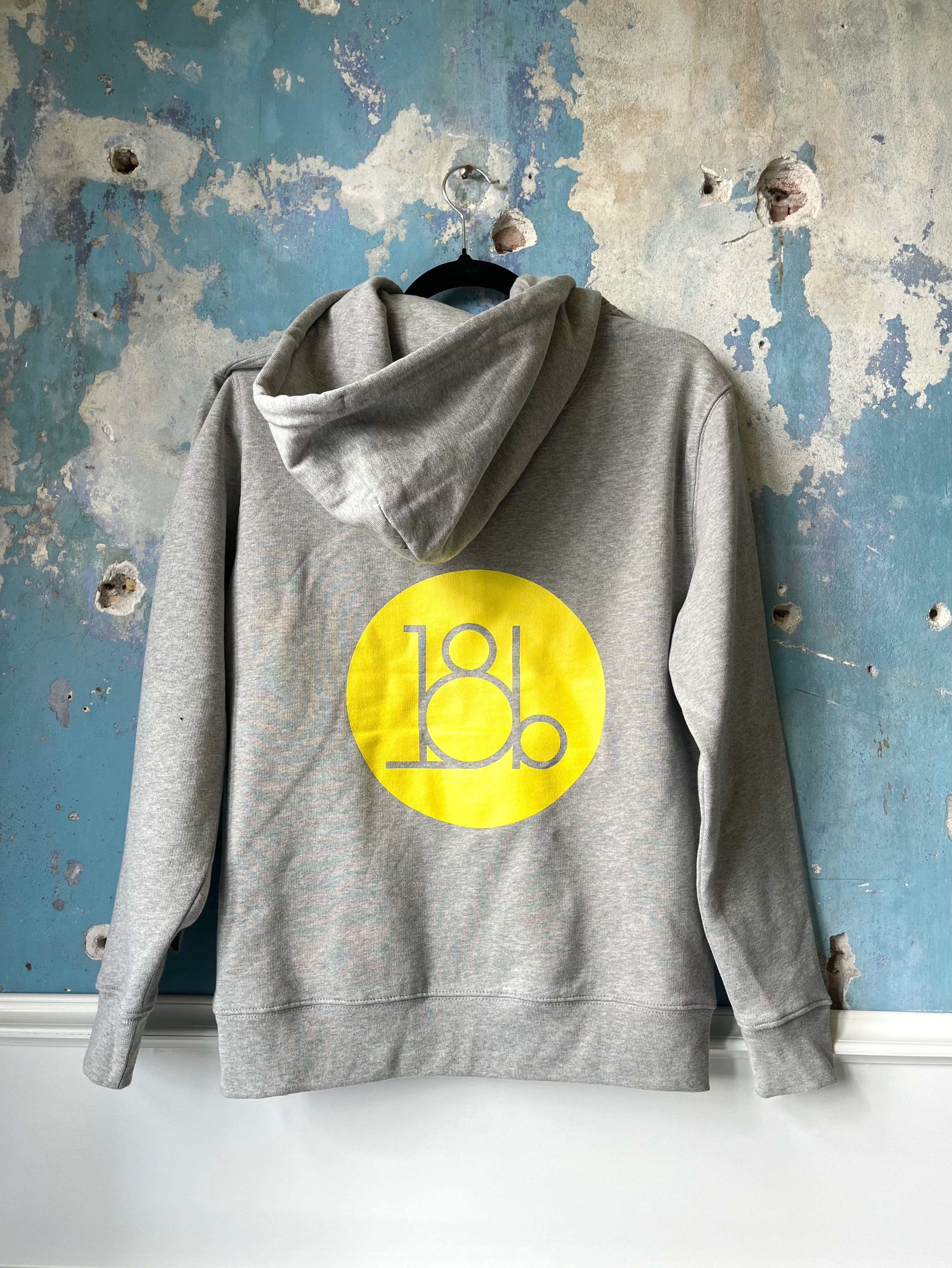 Zip-up hoodie grå/gul