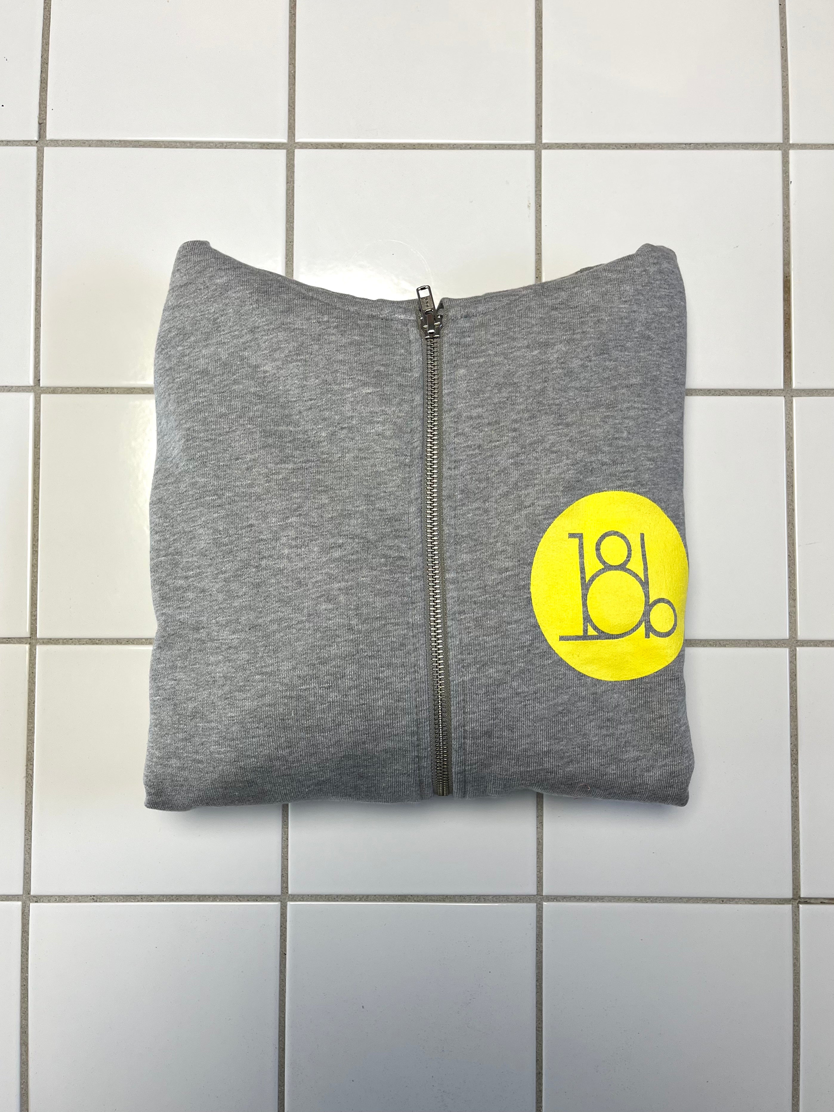 Zip-up hoodie grå/gul