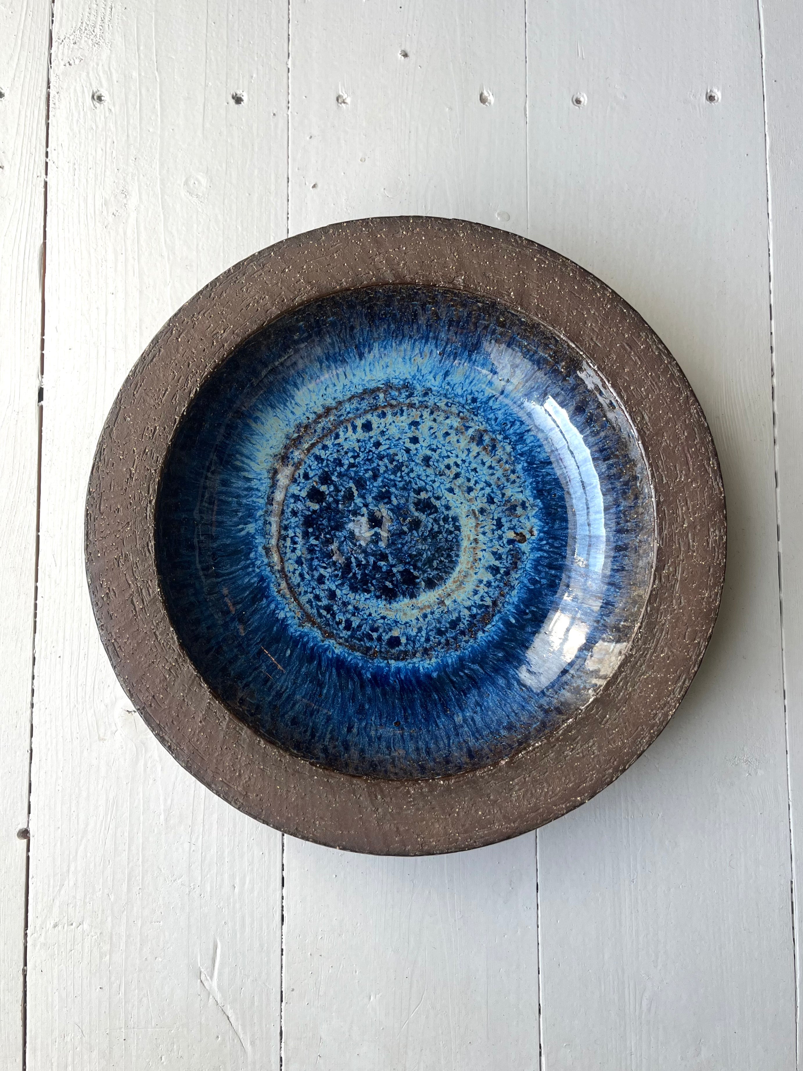 Stentøjsskål med blå glasur - Vintage 233