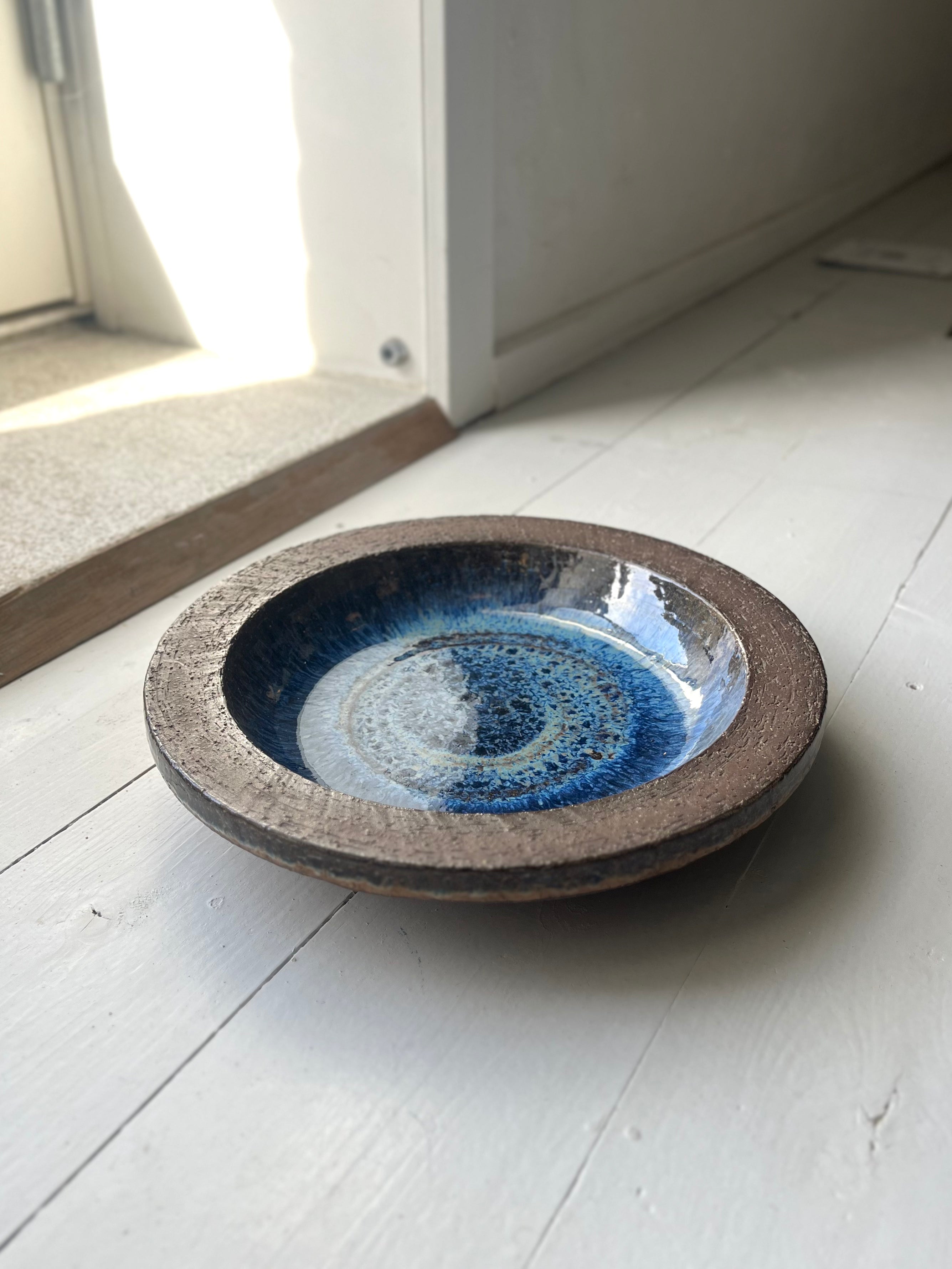 Stentøjsskål med blå glasur - Vintage 233