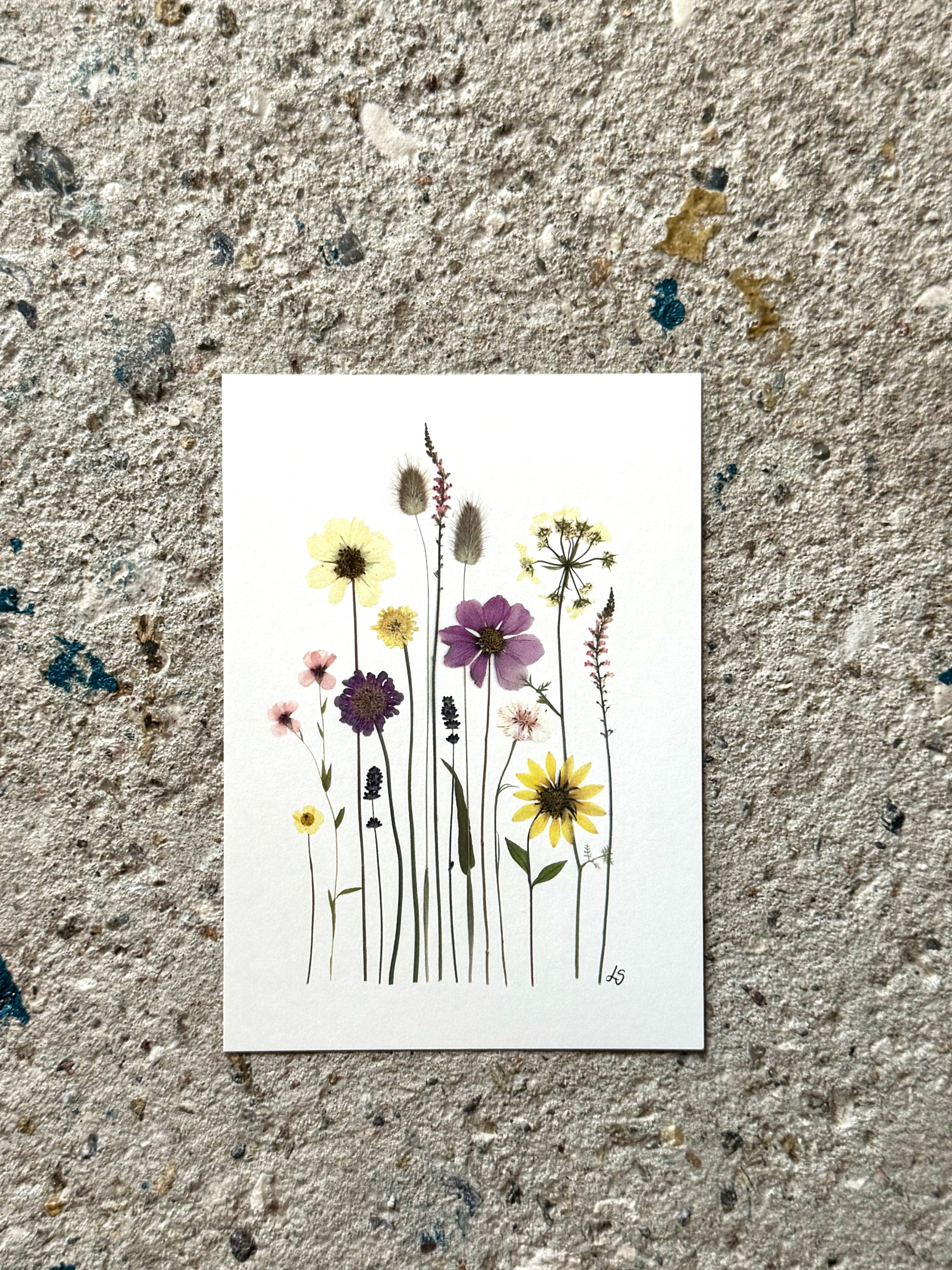 Blomsterprint A6 kort - 15