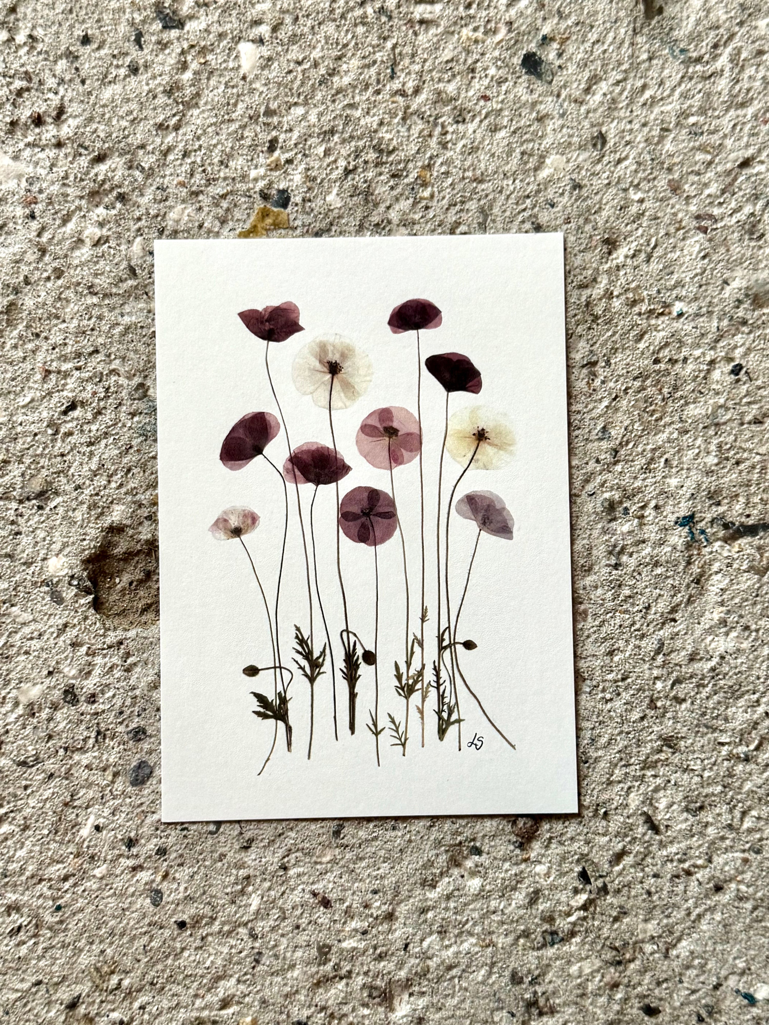 Blomsterprint A6 kort - 16
