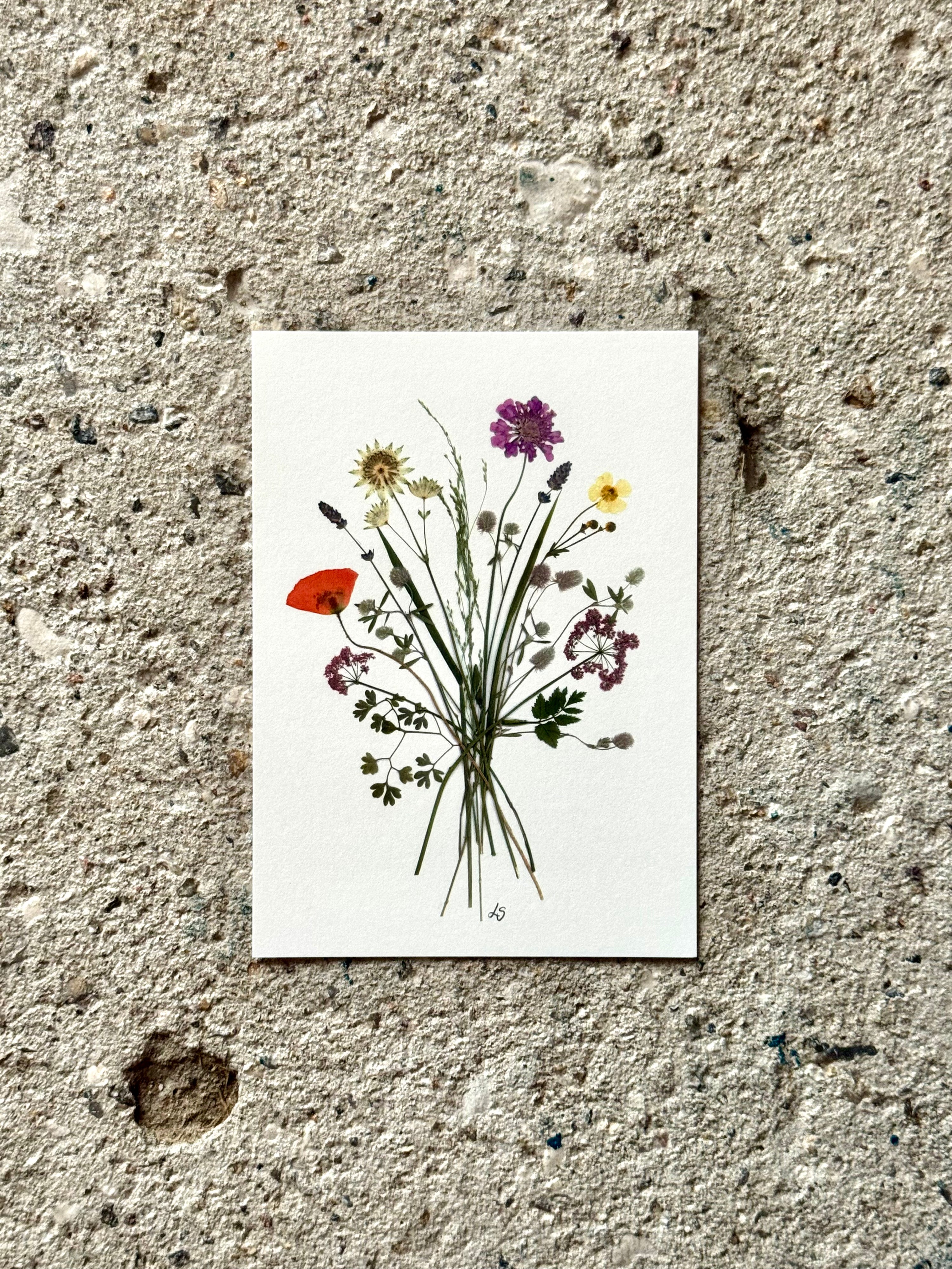 Blomsterprint A6 kort - 17