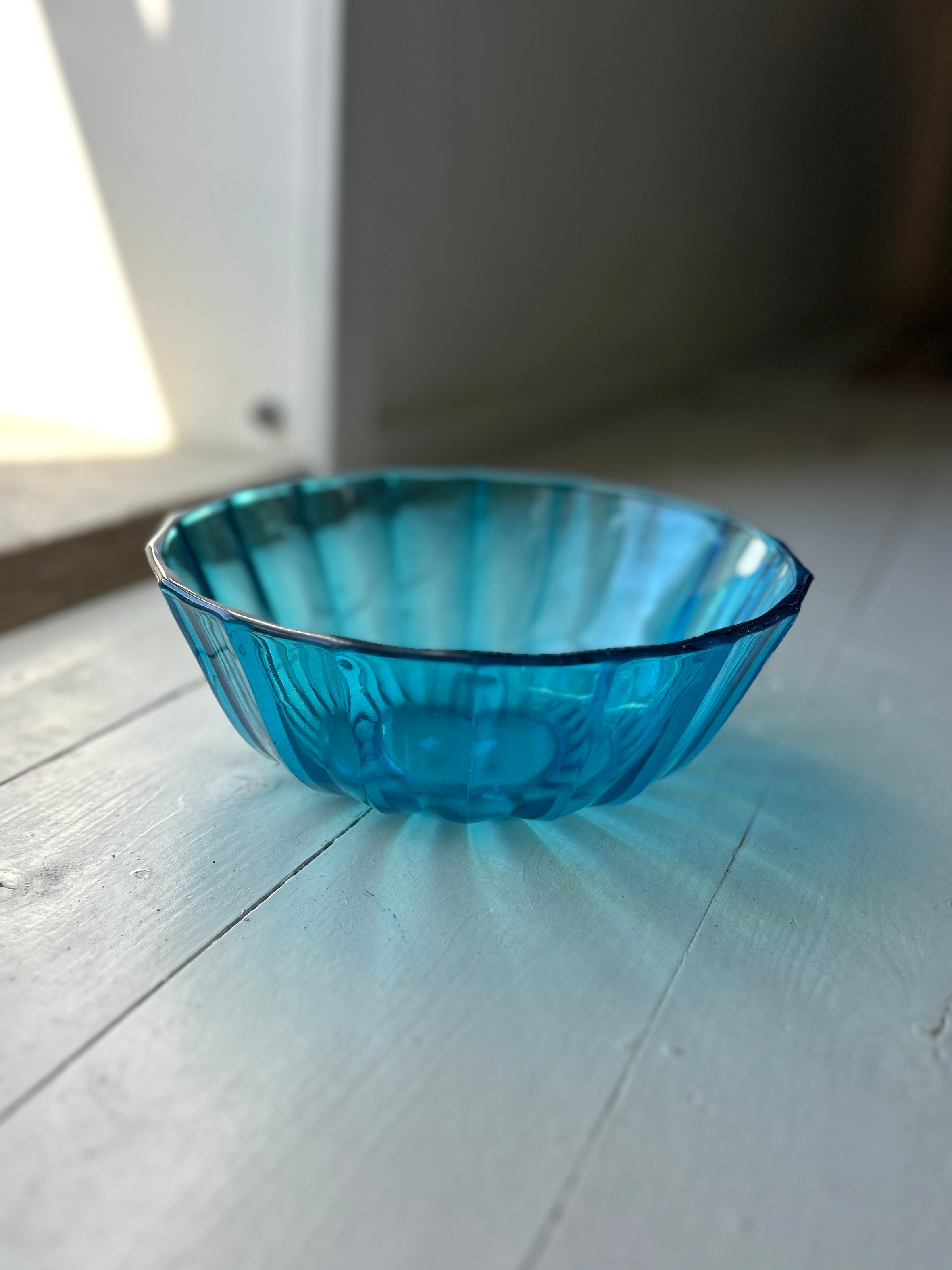 Blå glasskål - Vintage 237