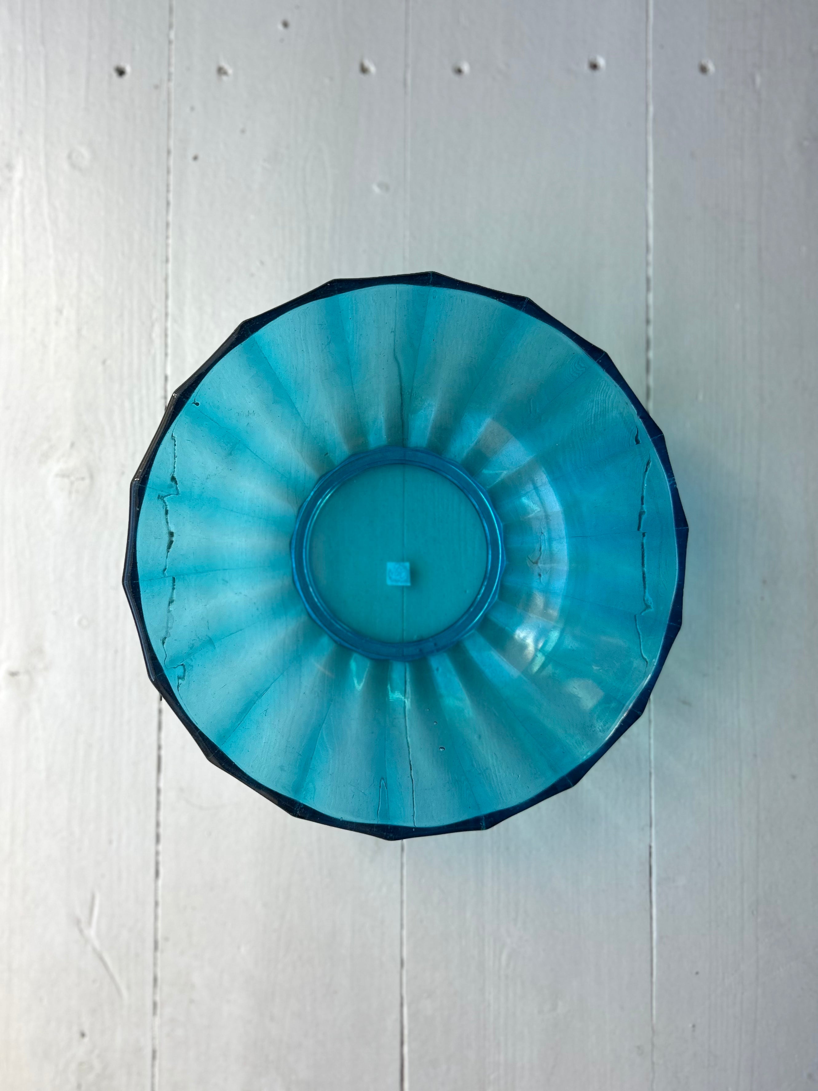 Blå glasskål - Vintage 237
