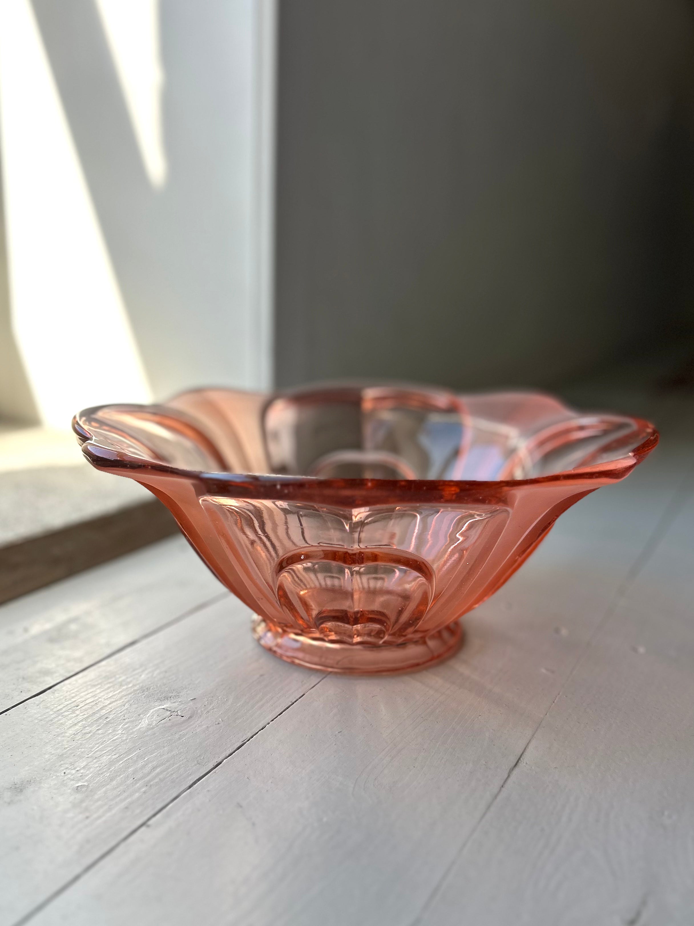 Stor farvet glasskål- Vintage 238