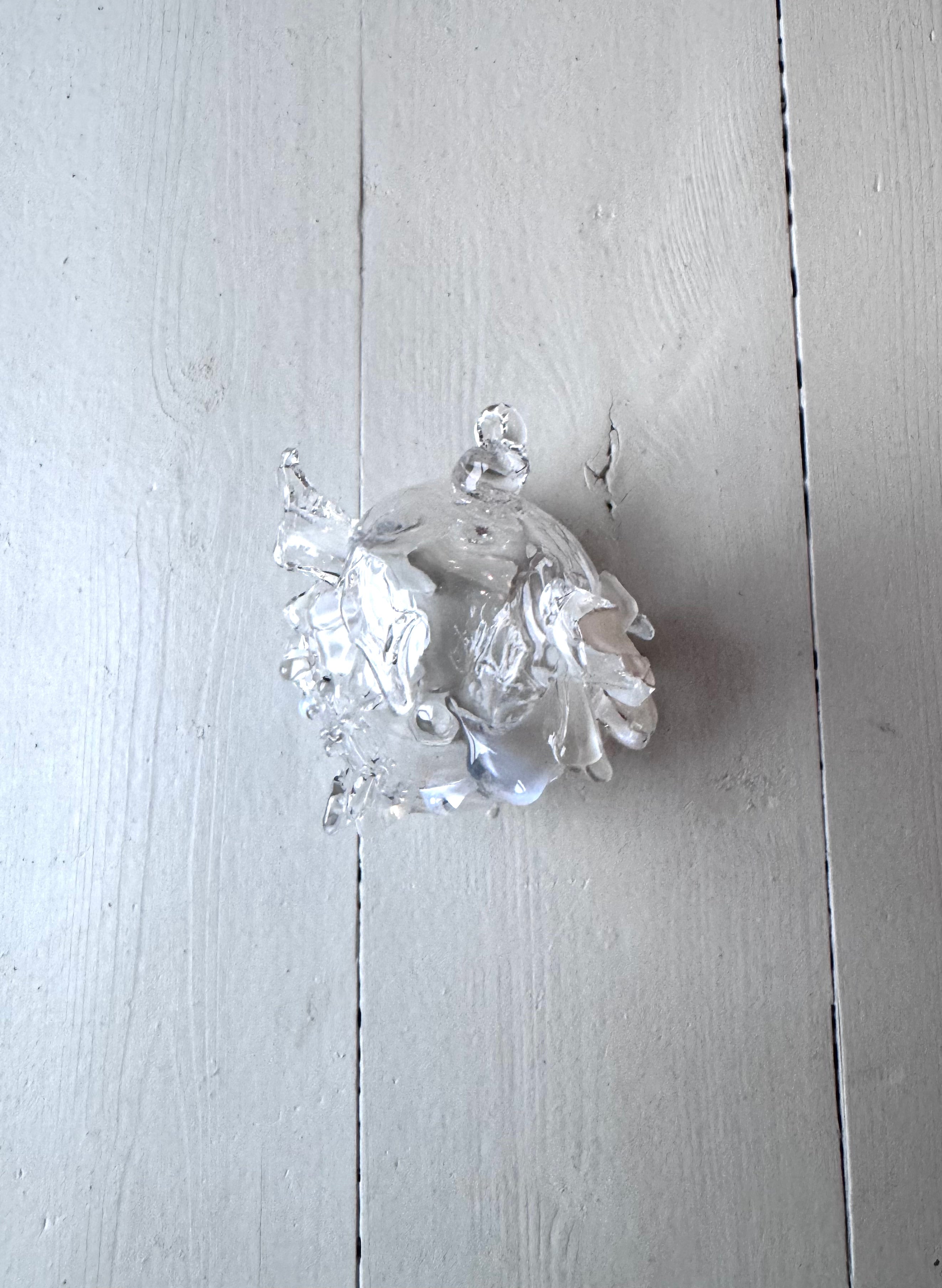 Lille glas ophæng - hvid