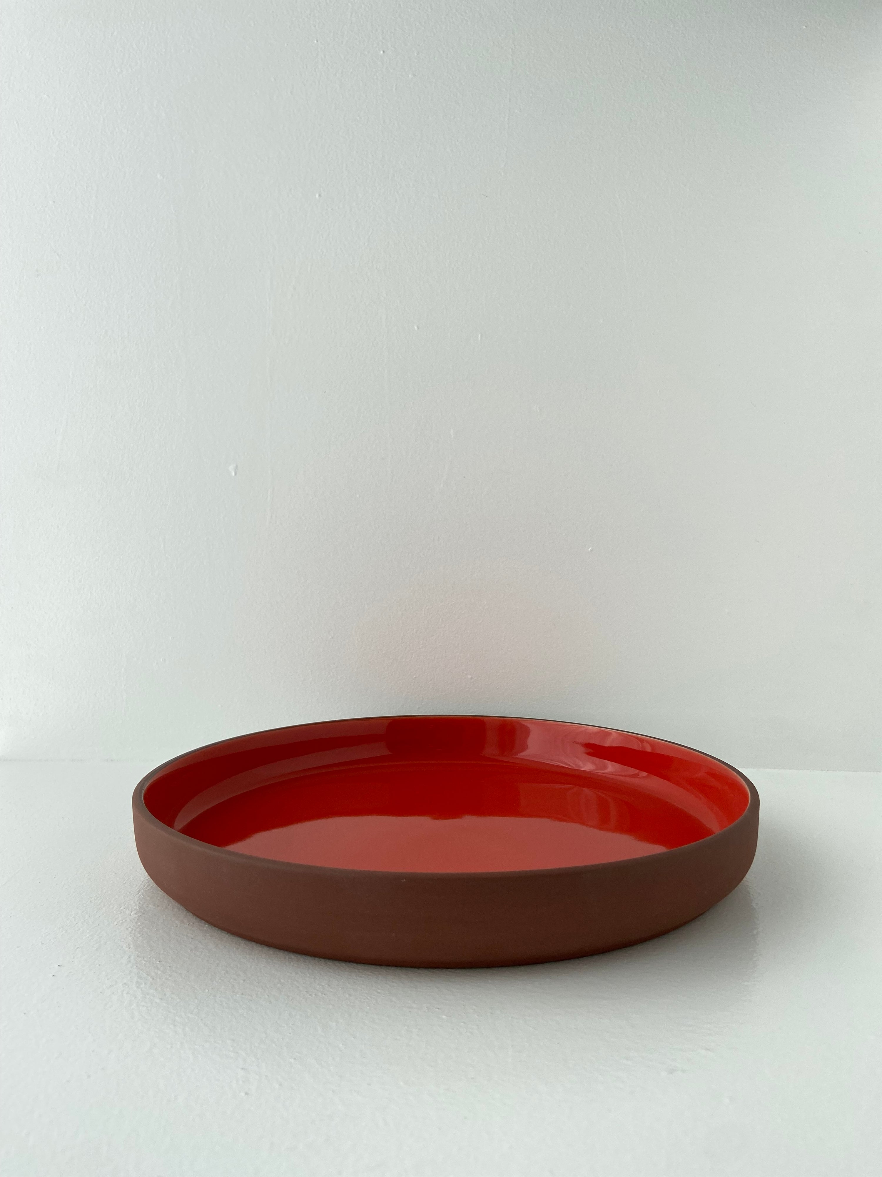 Clayware, Serving Dish, Large, Low, Clay Terracotta/Glaze Red