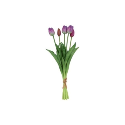 Tulipaner i bundt - Lilla/hvid